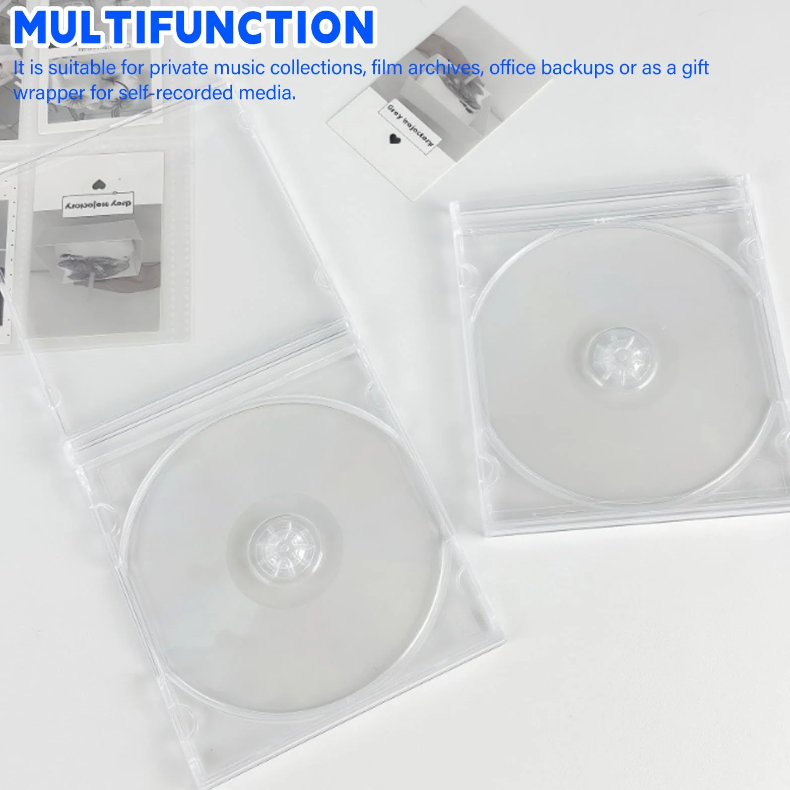 GOMETY 15 Custodie CD Dvd Trasparenti, Custodia Slim in Plastica per 1 Disco, Scatola Protettiva per Archiviazione e Conservazione Dischi