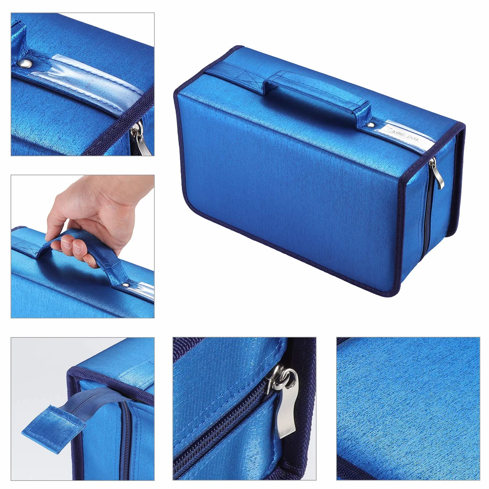alavisxf xx Porta CD Custodia, Nylon da 160 Capacità Porta CD Borsa Custodia CD Auto Protettiva Portafoglio Organizer (Blu, 160 Capacità)