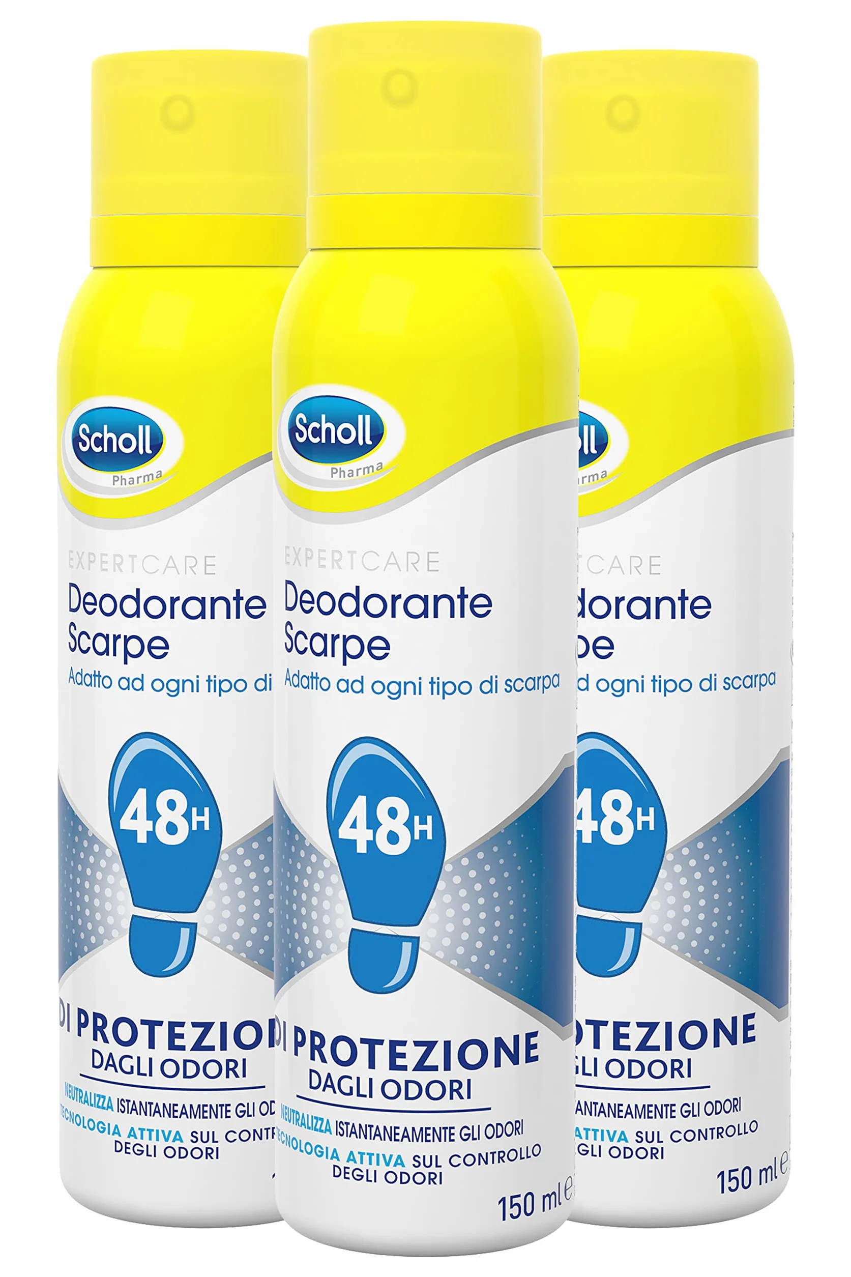 Scholl Pharma Deodorante Spray per Scarpe 48h 3x150ml