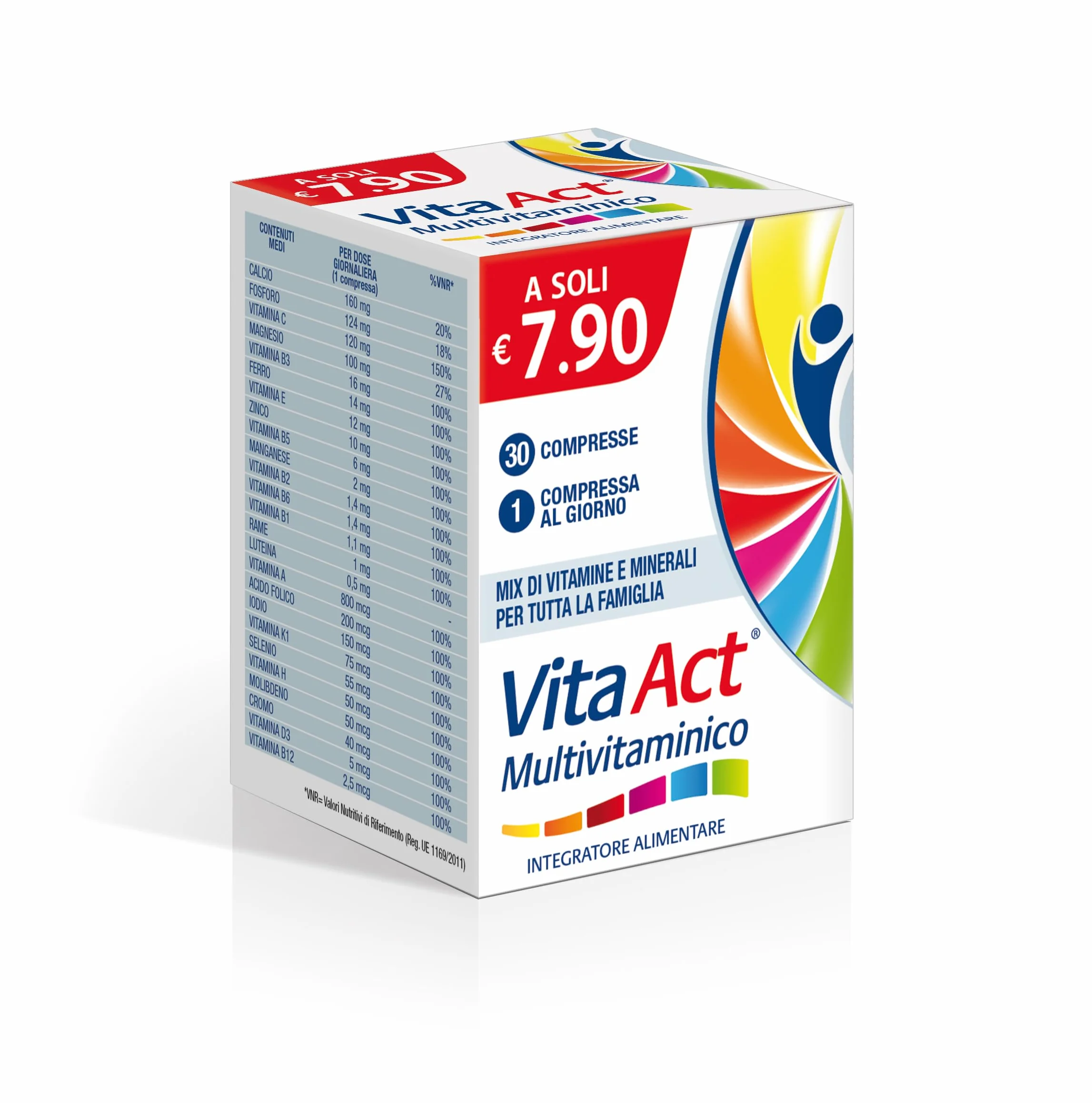 Integratore Alimentare Multivitaminico Vita Act 30 Compresse
