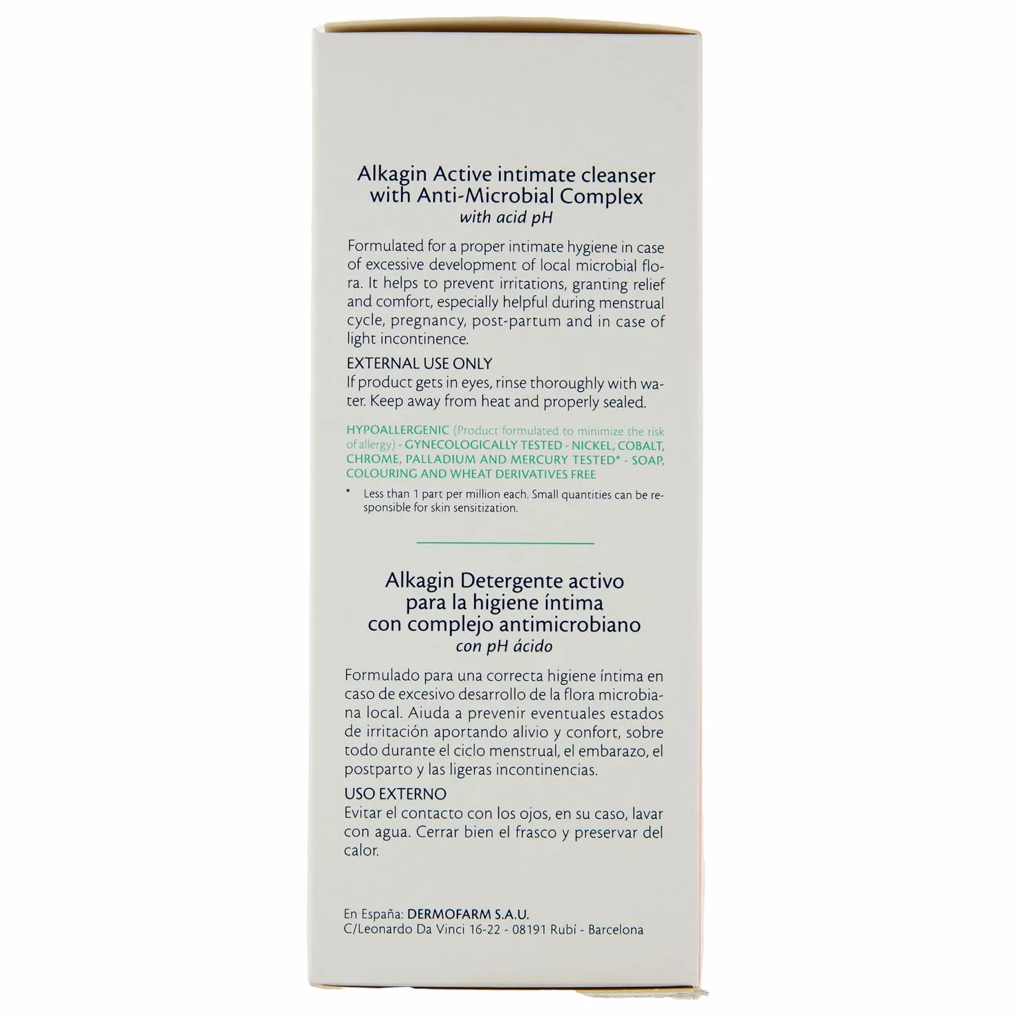 Alkagin Detergente Intimo Antimicrobico pH Acido 250ml