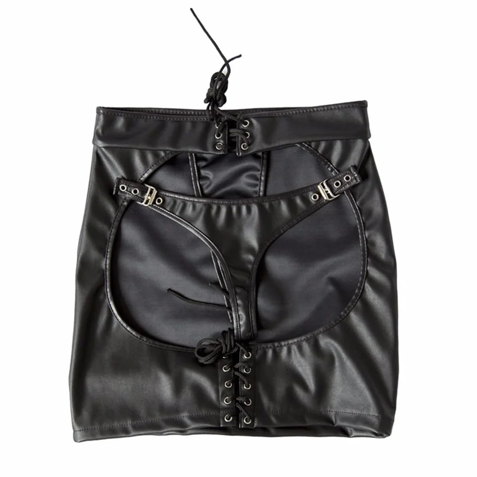 Pantaloni Regolabili in Pelle Verniciata Gonne Vestiti da Clubing per Donne L
