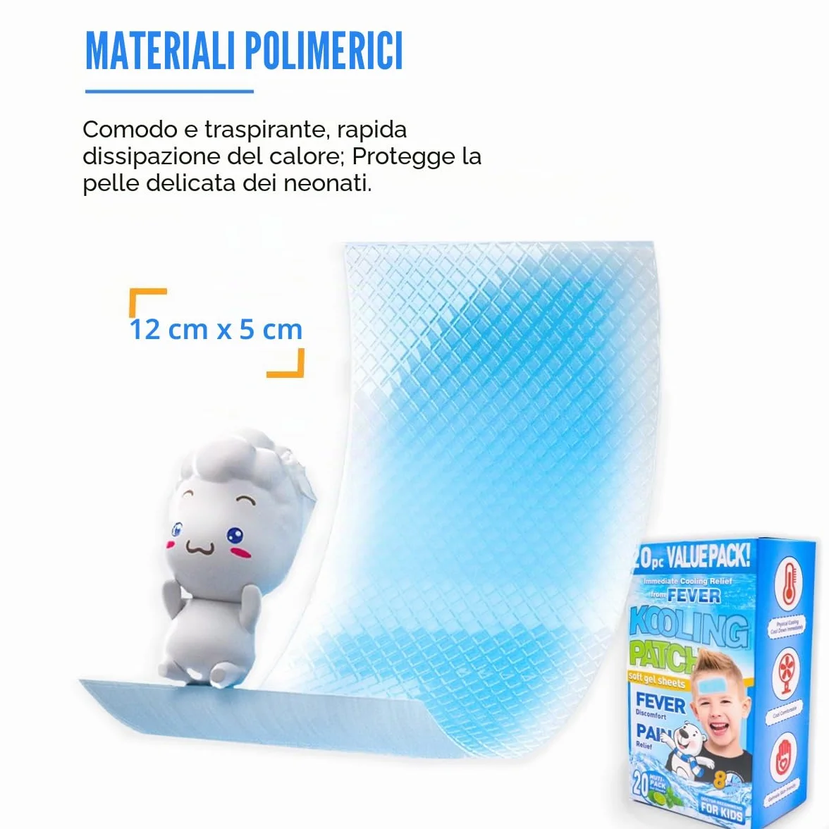 Patch in gel febbre Dischetti rinfrescanti ad azione rapida per mal di testa adulti bambini