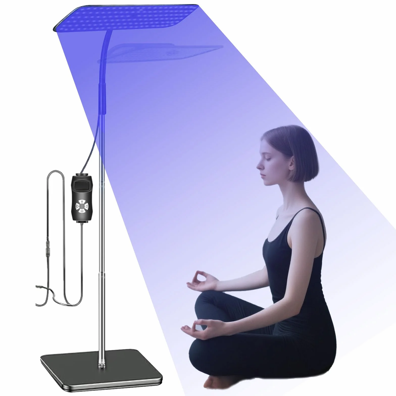 Lampada Solare UV Viso 660+850nm 240 LED Altezza Regolabile Inclinazione 3 Modalità 5 Luminosità Timer Abbronzante Portatile