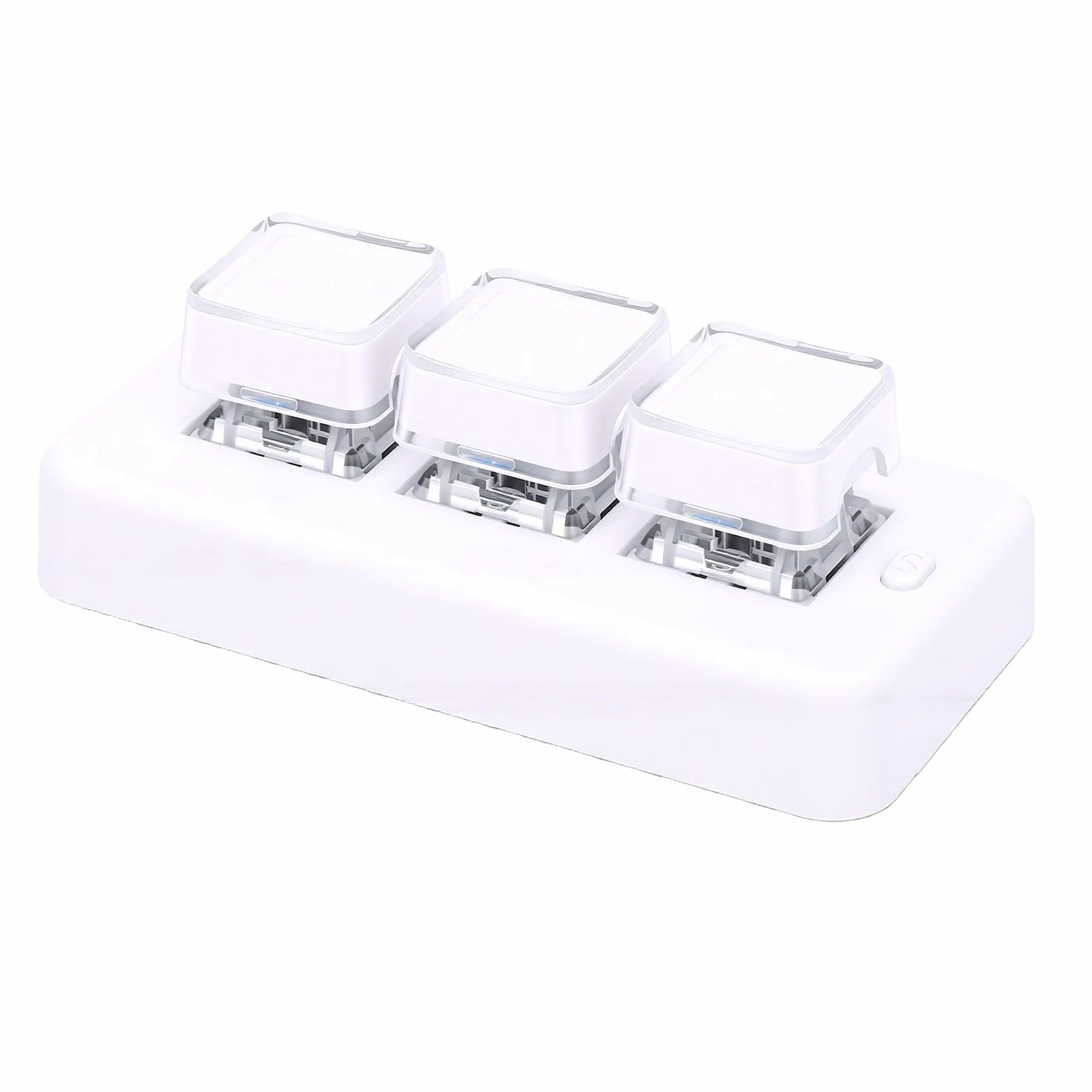 Bewinner Tastierino Meccanico a 3 Tasti Tastierino di Scelta Rapida Personalizzabile per Uso Universale su Computer con modalità Cablata e Bluetooth (WHITE)