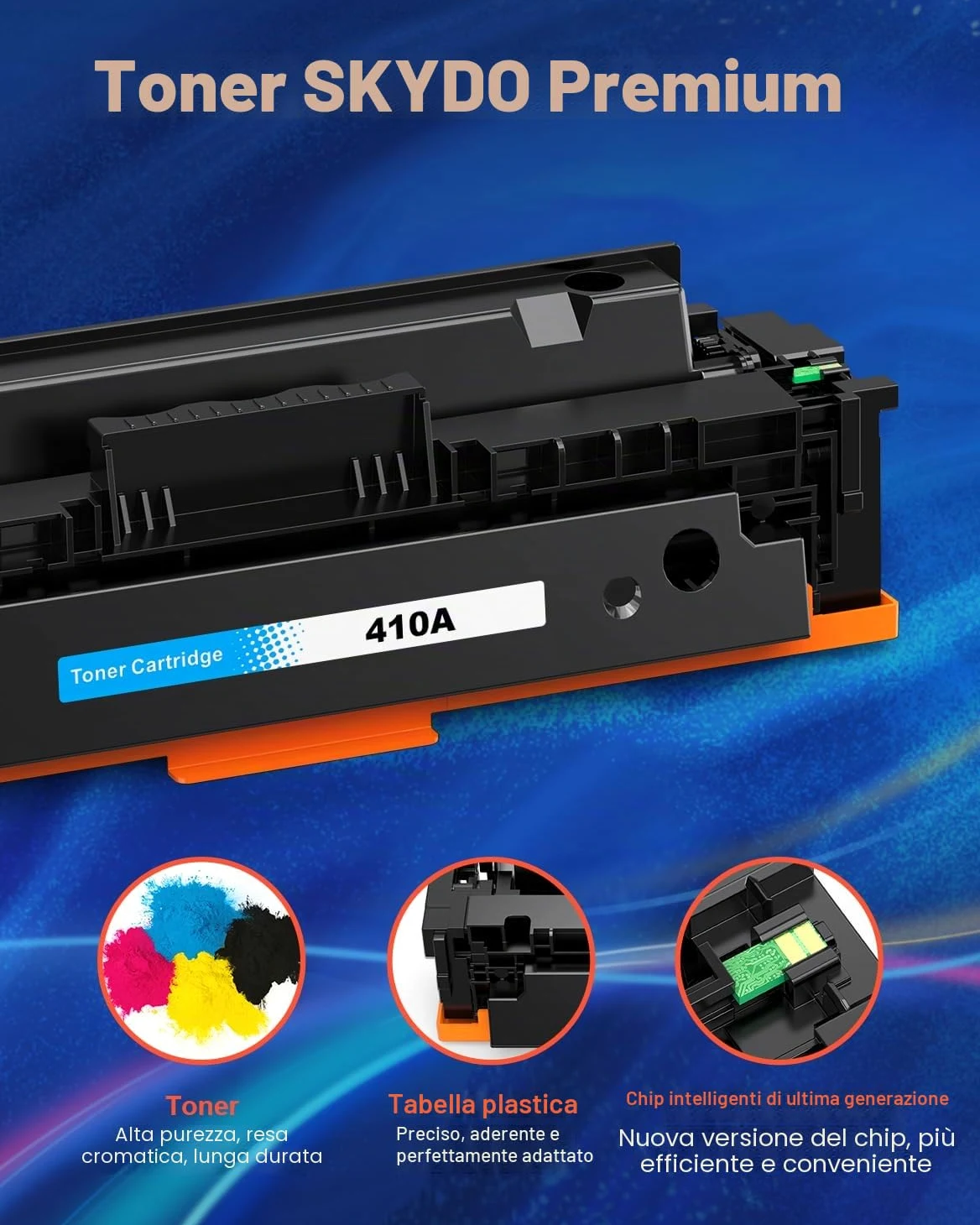 410A Cartuccia Toner Compatibile per HP 410A CF410A Toner 410X CF410X per HP Color LaserJet Pro MFP M477fdw M477fnw M477fdn M377dw M452nw M452dn M477 M452 ( 410A Nero Ciano Magenta Giallo, 4-Pack)