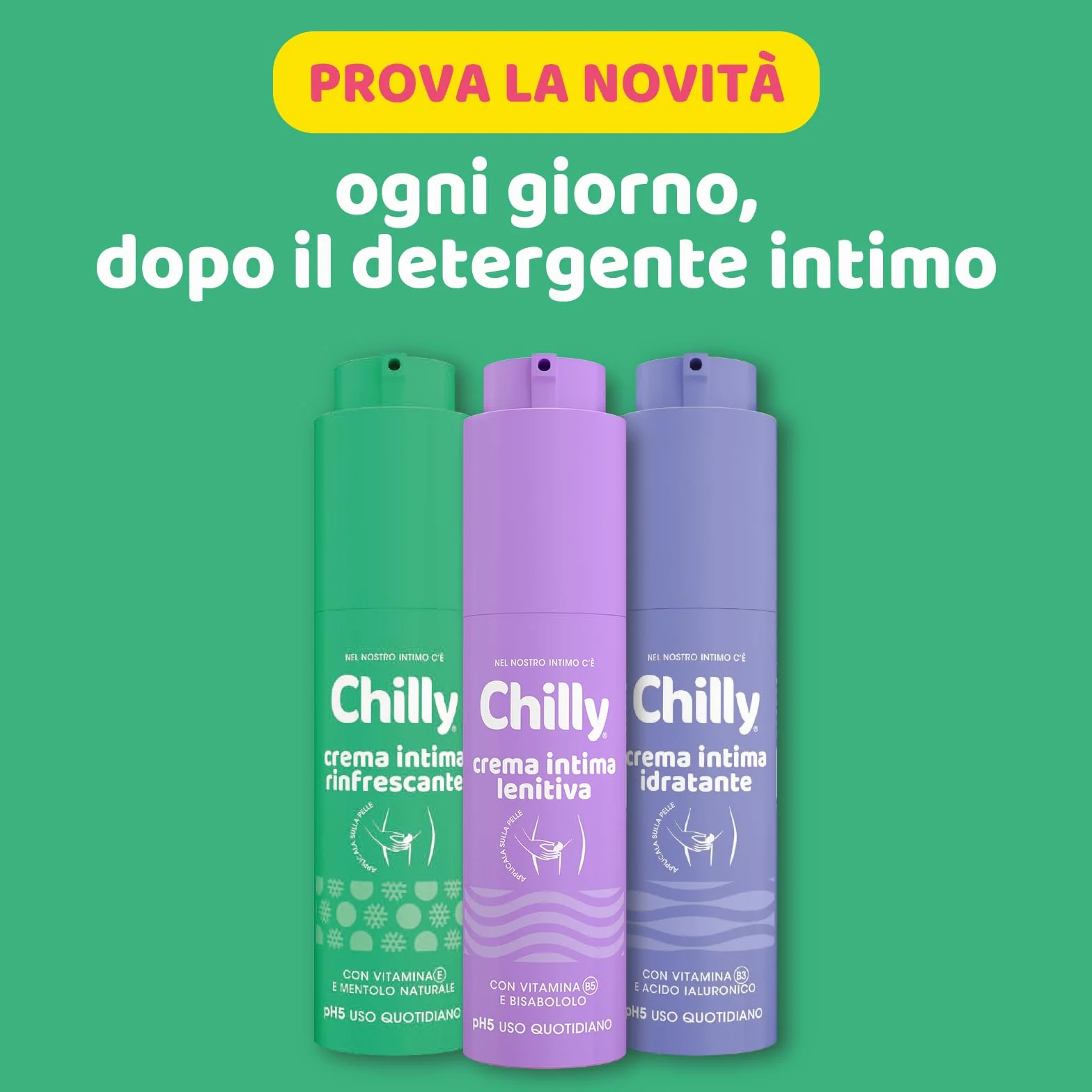 Chilly Crema Intima Idratante con Vitamina B3 e Acido Ialuronico, 50 ml