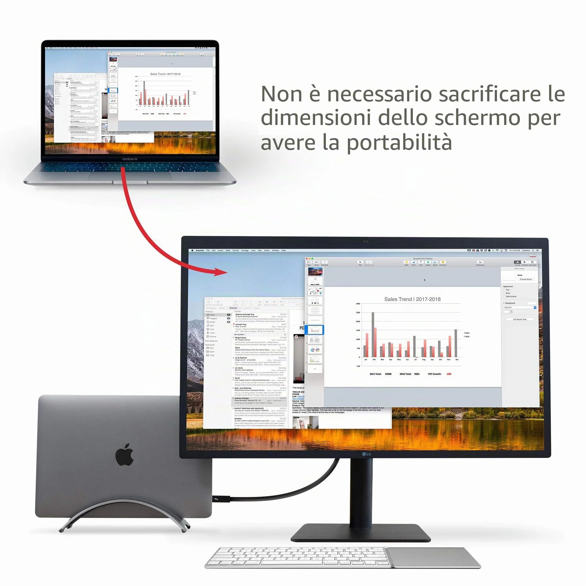 TwelveSouth BookArc per MacBook | Supporto verticale salvaspazio per notebook Apple (grigio spazio)*Versione più recente*