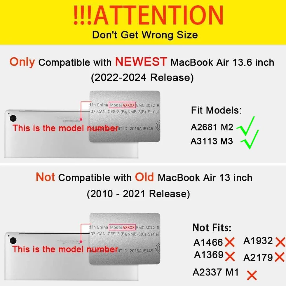 4 in 1 Custodia per Macbook Air M2 M3 M4 13,6 Pollici A2681 A3113 A3240, 2025 2024 2022 con Touch ID, Plastica Case Cover Rigida & Pellicola Tastiera & Proteggi Schermo, Cervello Creativo