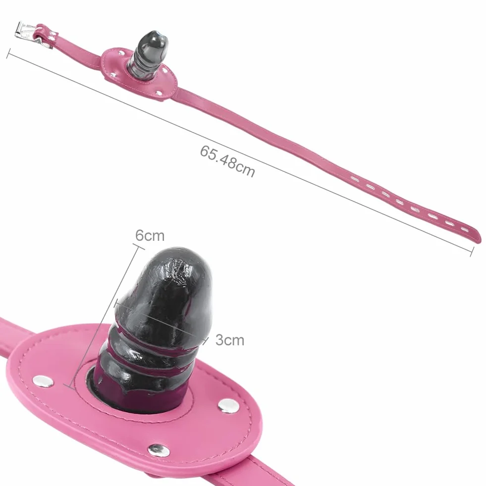 Roluck Mouth Extreme Dildo Gag con serratura Bondage regolabile SM Giocattoli sessuali fetish (S)