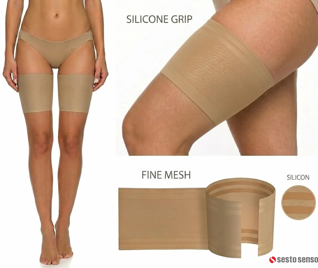 Sesto Senso Bande Elastiche Anti Sfregamento Fasce Cosce 4 Strisce di Silicone