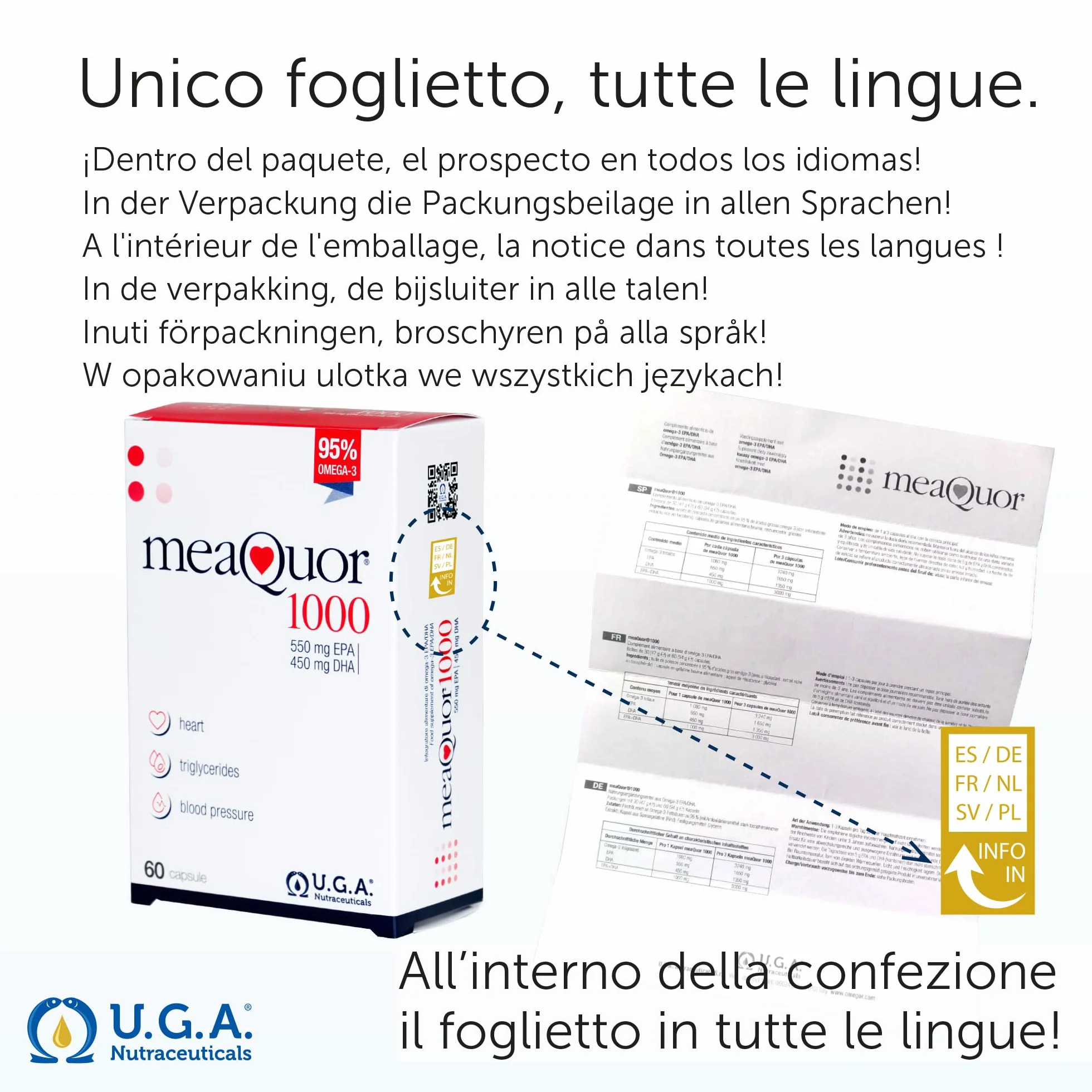 Omega 3 1000mg IFOS 5 Stelle Certificato - Olio di Pesce Privo di Metalli Pesanti, Senza Retrogusto