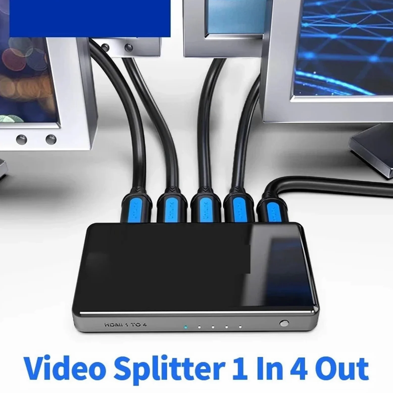 Unnlink - Splitter HDMI 1X4 UHD 4K 30Hz FHD1080P 60Hz 1 ingresso 4 out per Smart TV LED MI Box proiettore monitor ps4 (1 ingresso e 2 out)