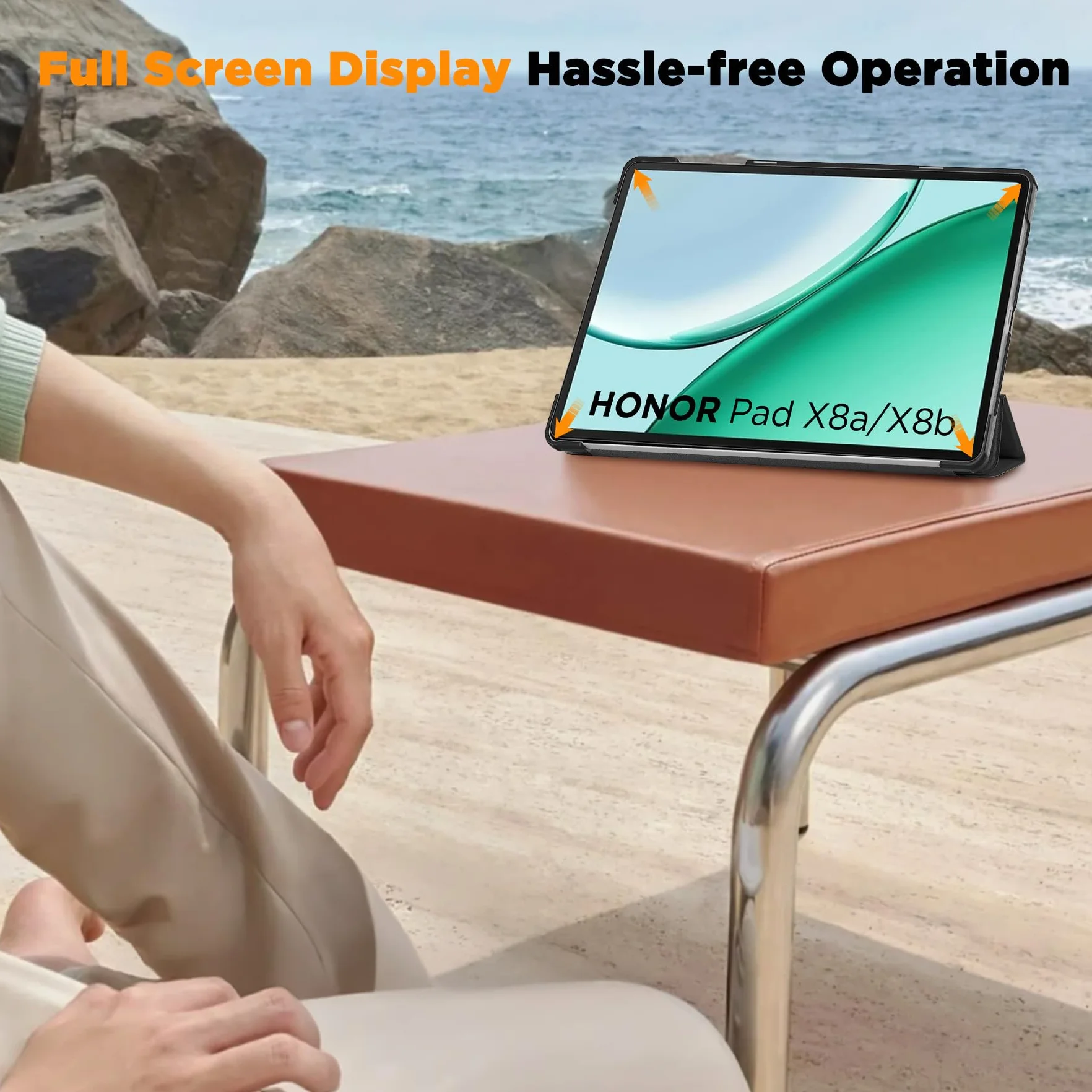 Custodia EasyAcc per HONOR Pad X8a/X8b 11 Pollici, Smart Cover in Pelle Nero