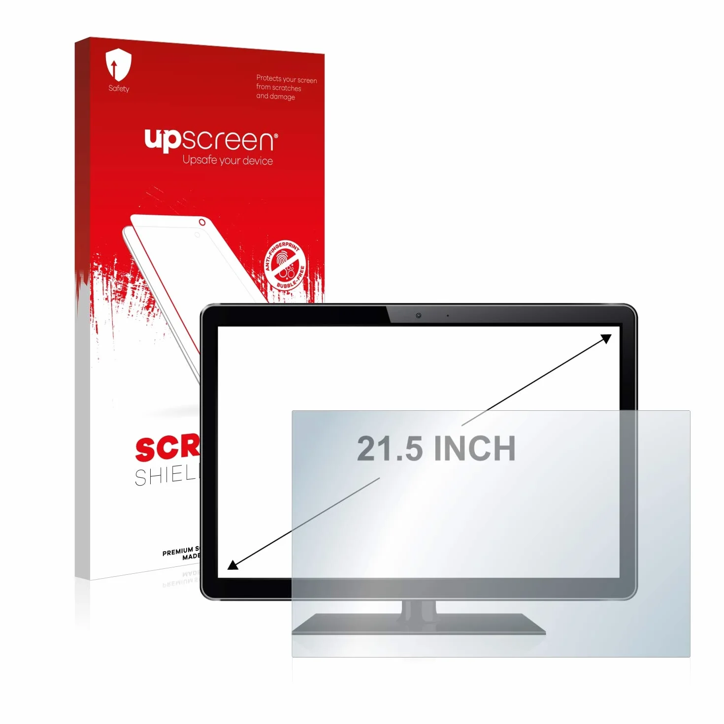 upscreen 21.5" Pellicola Protettiva per Monitor industriali con 21,5 Pollici (54.6 cm) [477 x 268 mm, 16:9] Schermo Protezione, Anti-Impronte