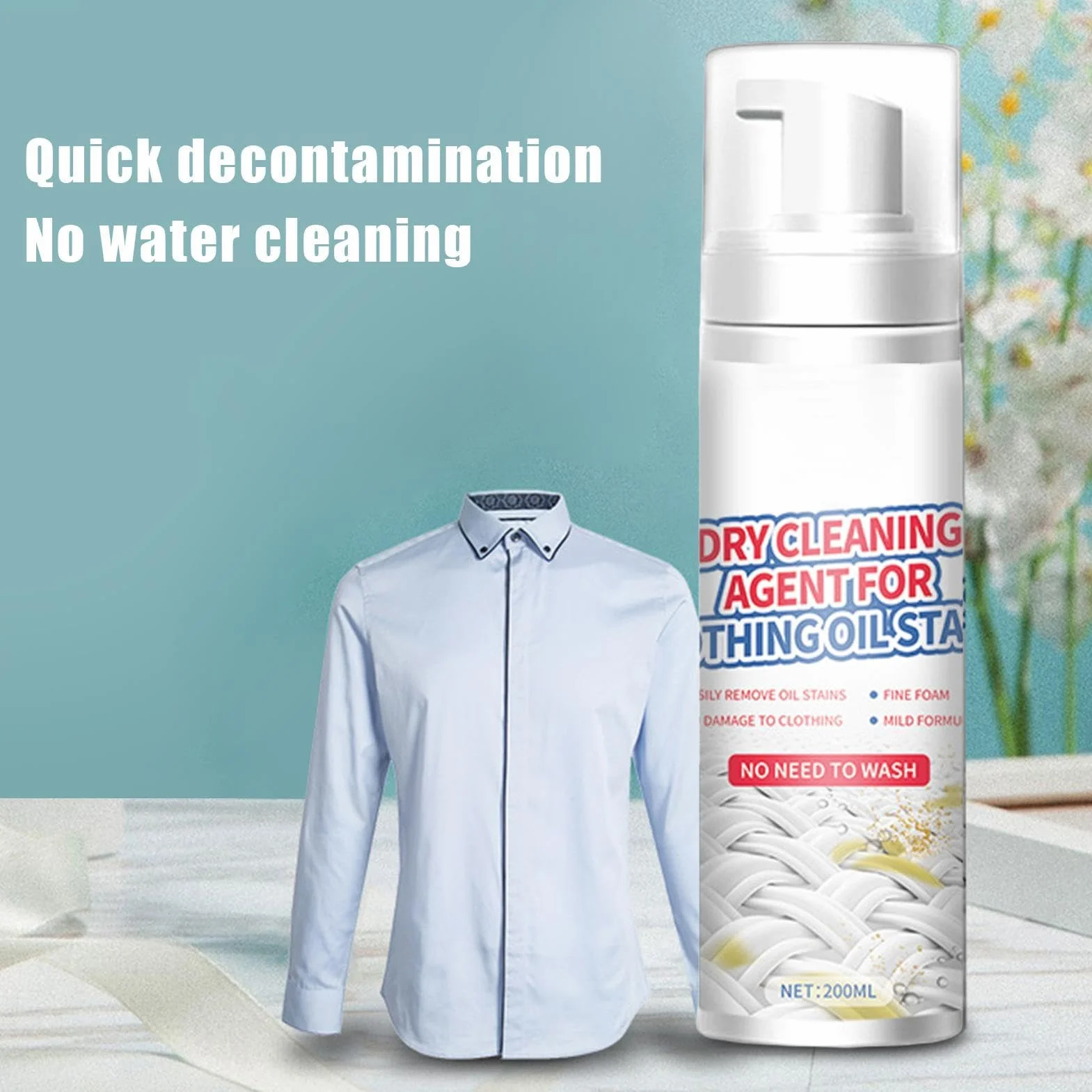 Dry Stain Remover for Clothes Laundry Cleaning Fluid Food Drink Oil Stains