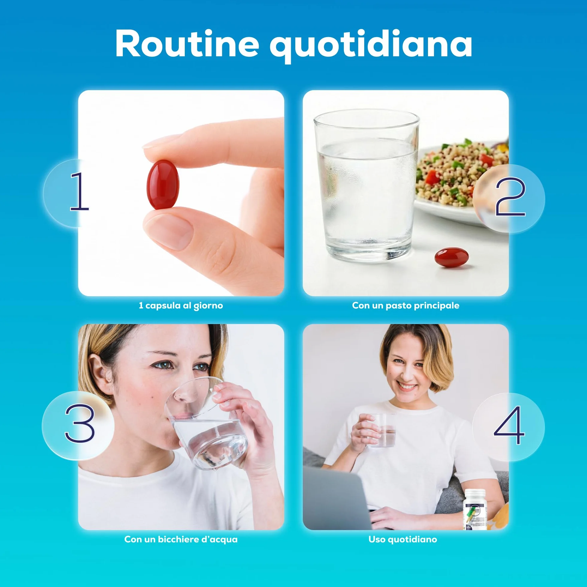 VISION Suplemento para el Cuidado de la Visión con Omega 3 y Luteína, 300 mg DHA - 30 Cápsulas Blandas