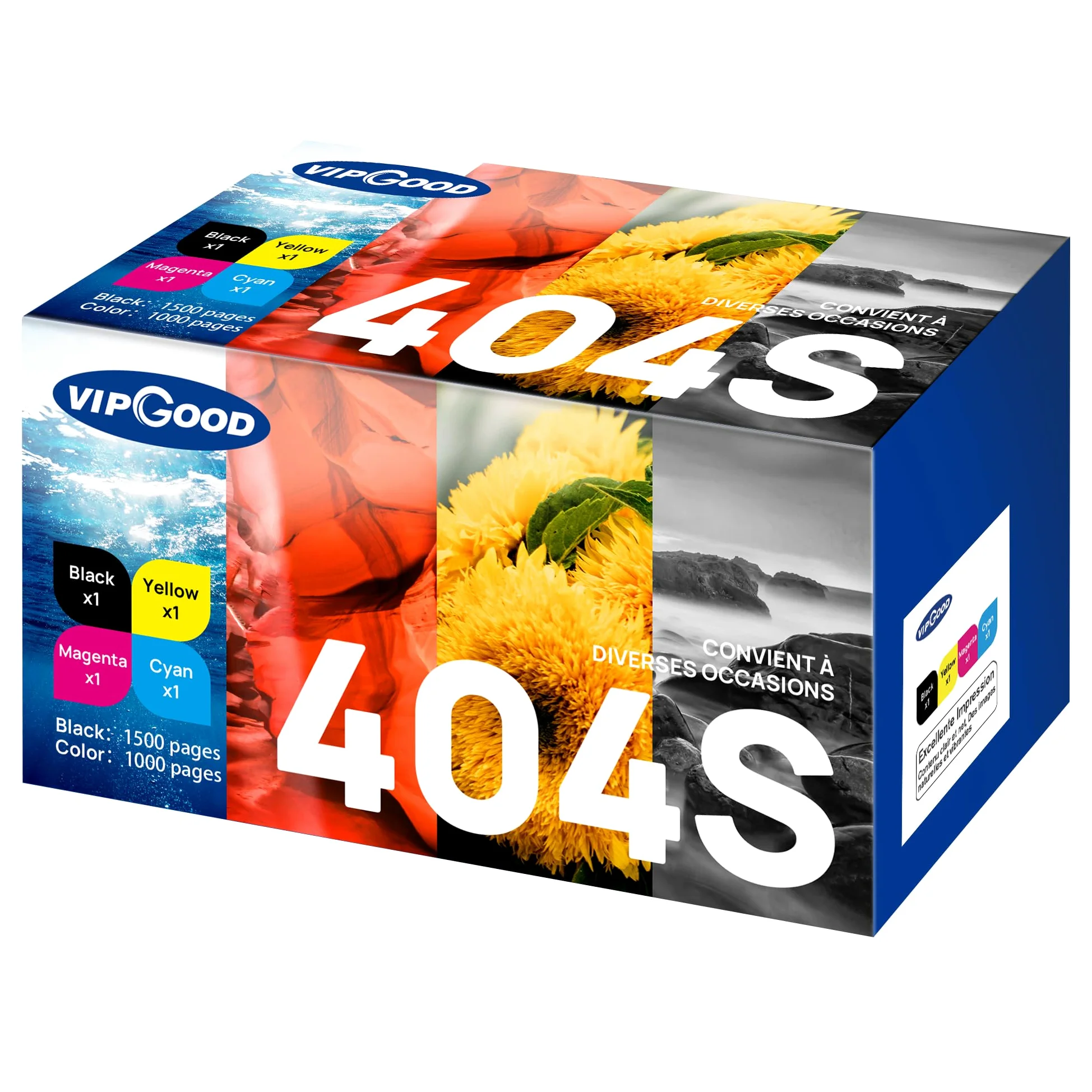 VIPGOOD CLT P404C 404S Toner Compatibile per Samsung CLT-404S (4-Pack) | Compatibili per Samsung Xpress C480FW C480 C430W C480W C430 CLT P404C 404S CLT-404S CLT-P404C (Nero Ciano Giallo Magenta)