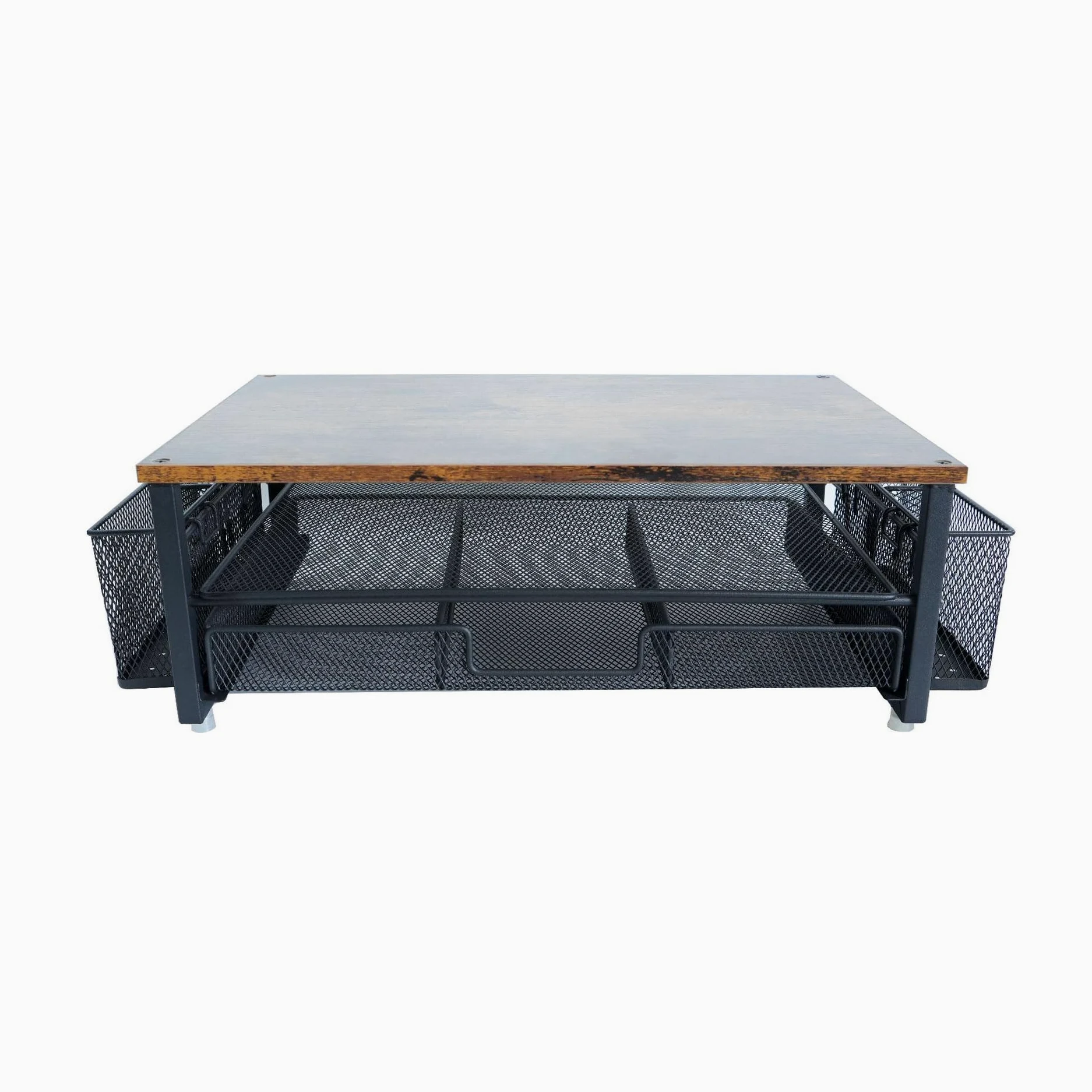 Elegante supporto da tavolo in metallo da 12 mm che offre ulteriore spazio di archiviazione per un'installazione efficiente del lavoro doppio supporto per monitor
