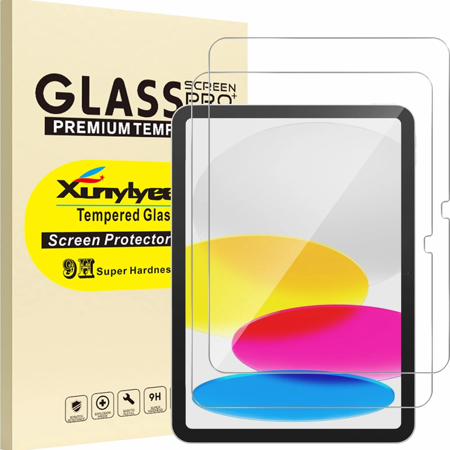 2-pezzi, Pellicola per iPad A16 11 Generazione 2025/ iPad 10 Generazione 10,9 Pollici Vetro Temperato