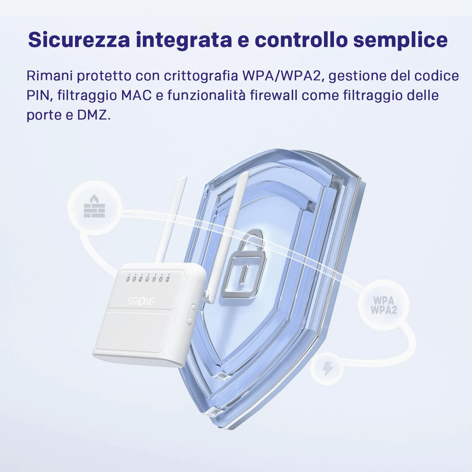Strong Router 4G WiFi N300 Mbps con SIM, Cat4 LTE, 4 x Porte 100 Mbps | Router 4G Plug & Play con slot Nano SIM, fino a 32 dispositivi, compatibile con oltre 100 operatori, rete sicura, backup WAN