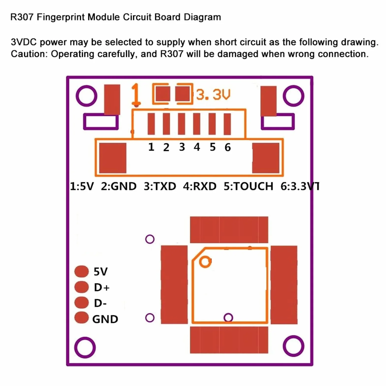 R307 Optical Fingerprint Biometric Scanner Module Reader Sensor Access Control Attendance