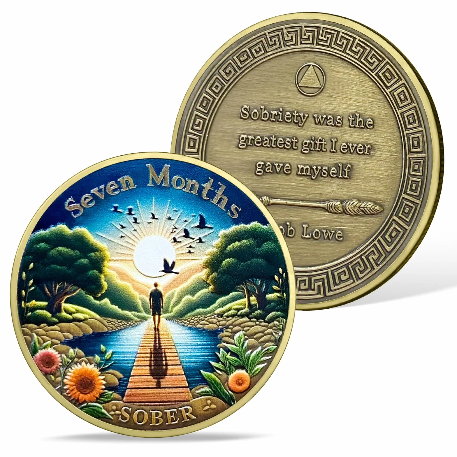 Medaglioni di Recupero Sobrietà 7 Mesi Reborn Sober Chip Alcolisti Anonimi Regali Uomo Donna