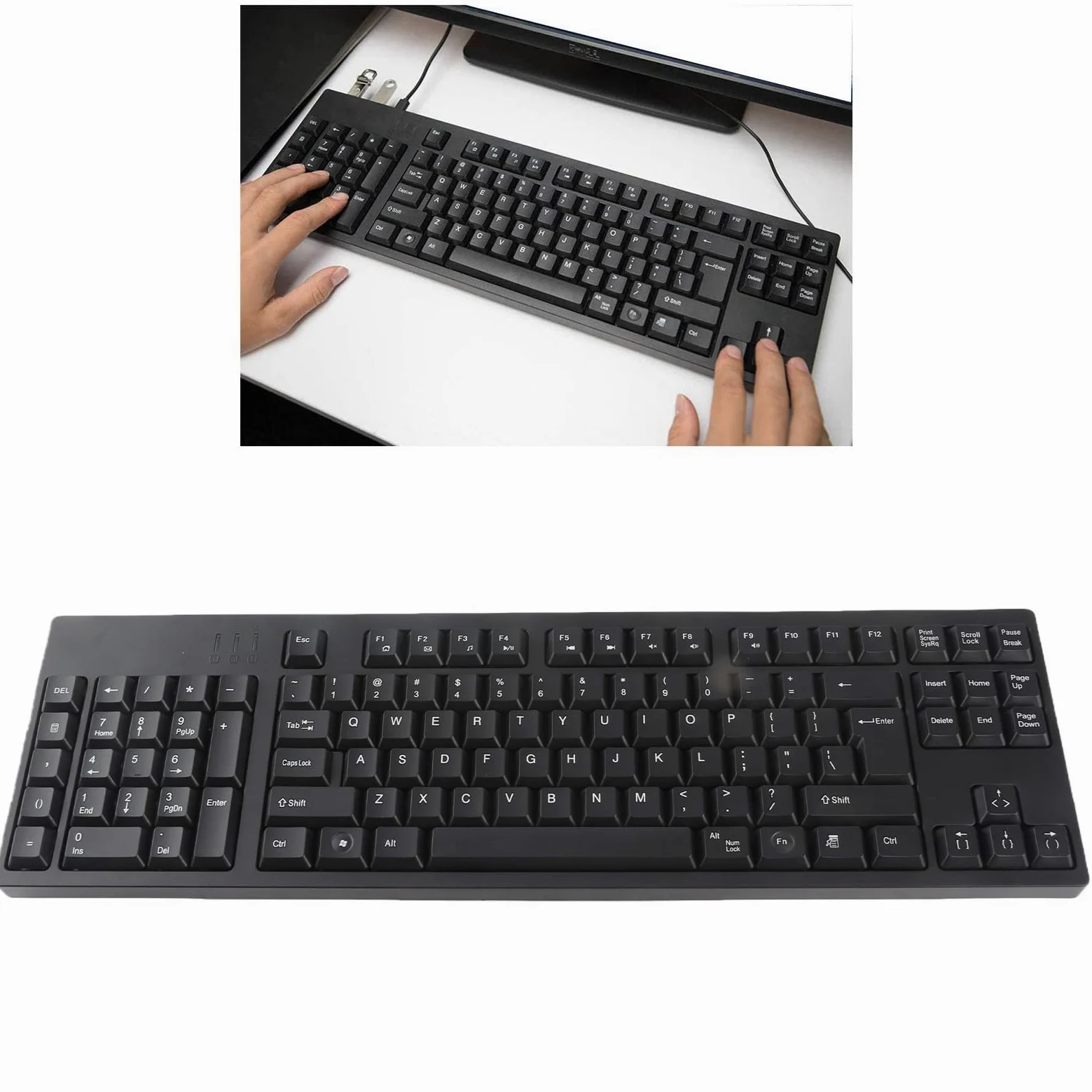 Alomejor Left Handed Keyboard with Ergonomic Layout | Connessione di tipo C, design a 109 tasti, plug and play, materiale ABS, adatto per utenti mancini
