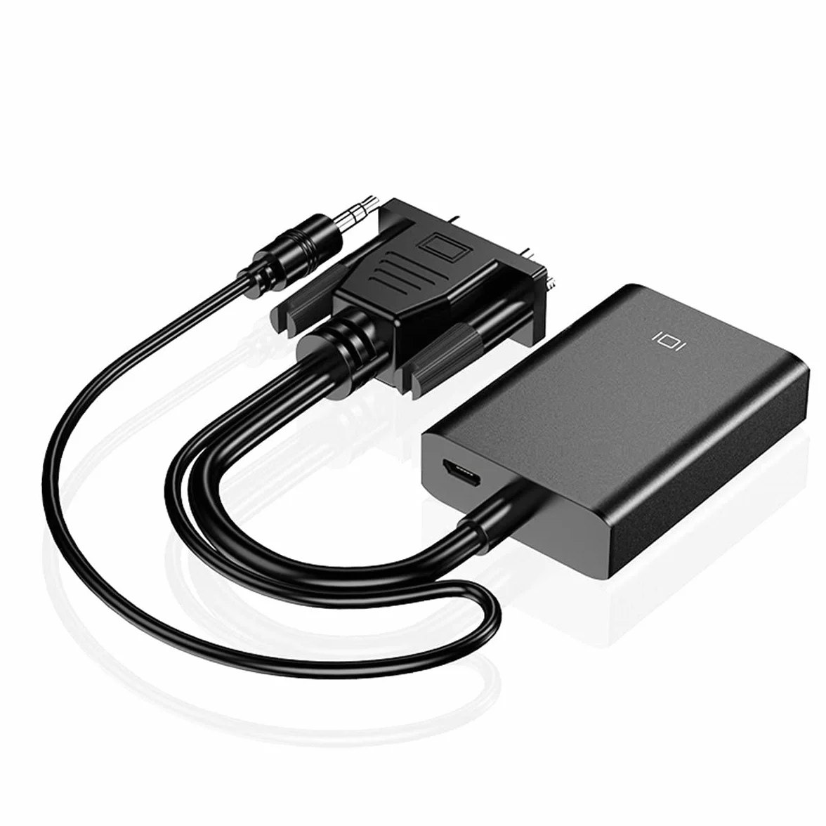 Adattatore da VGA a HDMI 1080P con Audio Video, Converter Adapter vga Maschio a hdmi Femmina Connettore per Collegamento di Laptop, Proiettore, PC, TV Box, Monitor