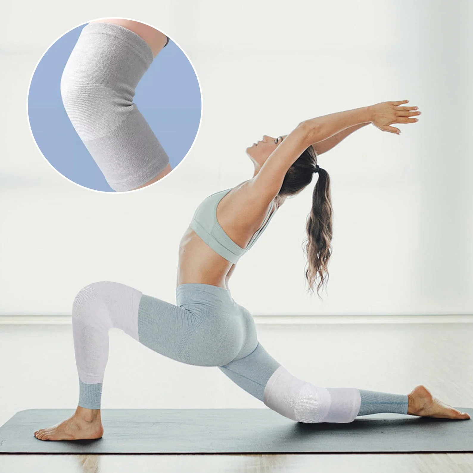 Ginocchiera Ortopedica Elastica 2 Pezzi Tutore Fascia Ginocchio Sport Traspirante per Uomo Donne Artrosi Artrite Corsa Dolore