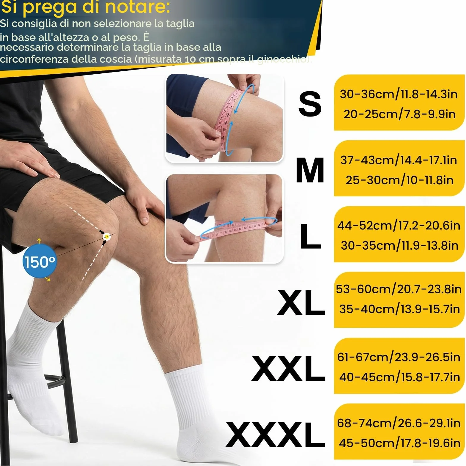 ANAMPION Ginocchiera Ortopedica Regolabile con Stabilizzatori Laterali per Legamenti Menisco Rotula (M)