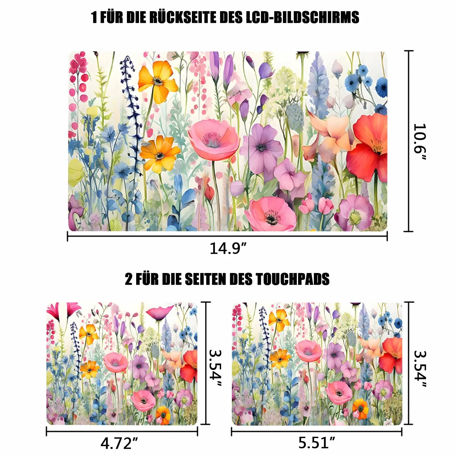 Protezione in vinile autoadesiva per laptop con design artistico, 13,3" 14" 15" 15,4" 15,6 pollici, adesivi per notebook, PC, MacBook (F13)