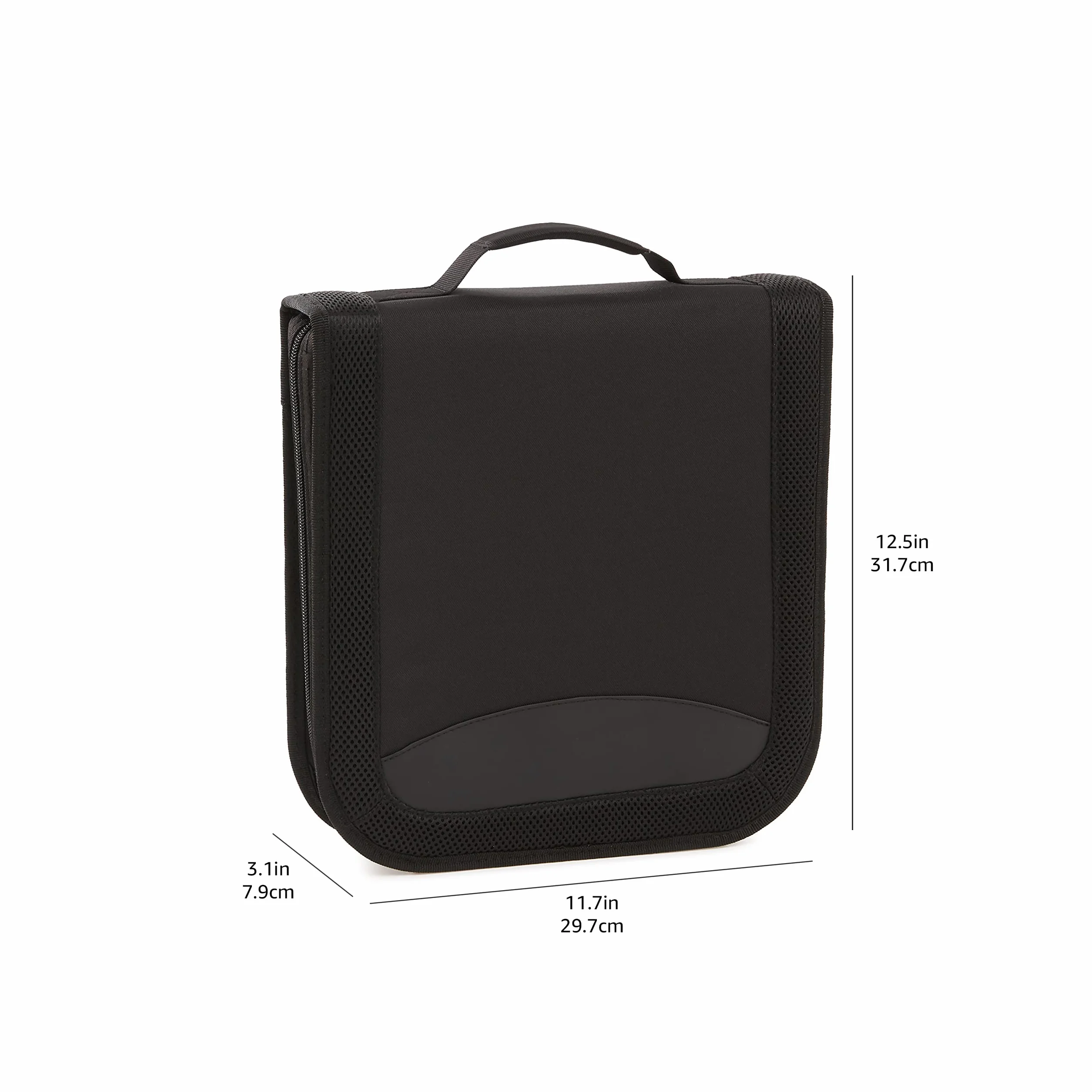 Amazon Basics Porta 128 CD/DVD in nylon, colore: Nero