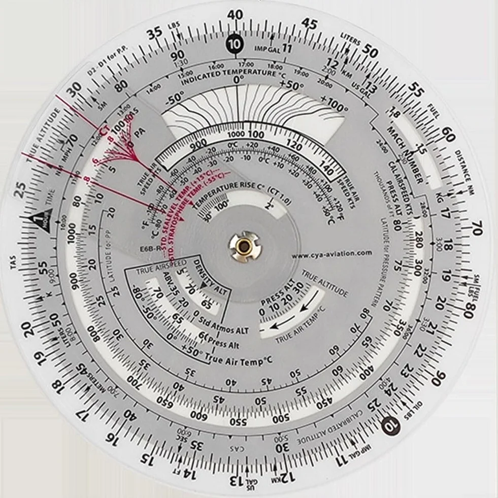 Feegow E6B-R Aviation Flight Computer Plotter Slide Rule, Professional Grade E6B Circolare Flight Computer per aiutare in vari calcoli di aviazione (E6B-R)