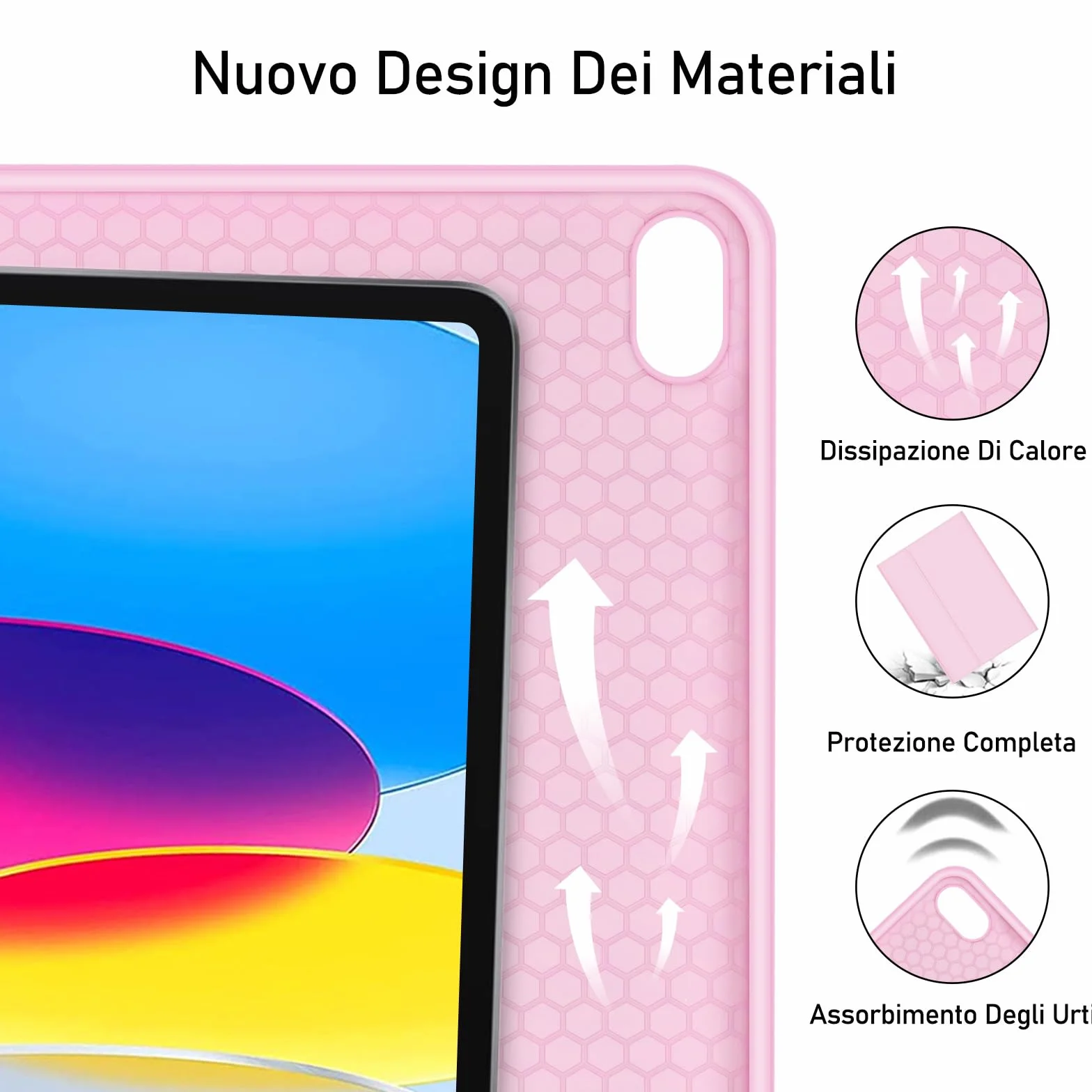 Cover IPad A16 11/10 Generazione con Tastiera (11/10.9 Pollici, 2025/2022) - Italiano QWERTY Magnetico Rimovibile Bluetooth Tastiera, Custodia con Supporto Pencil per Ipad 11/10 Gen,Rosa