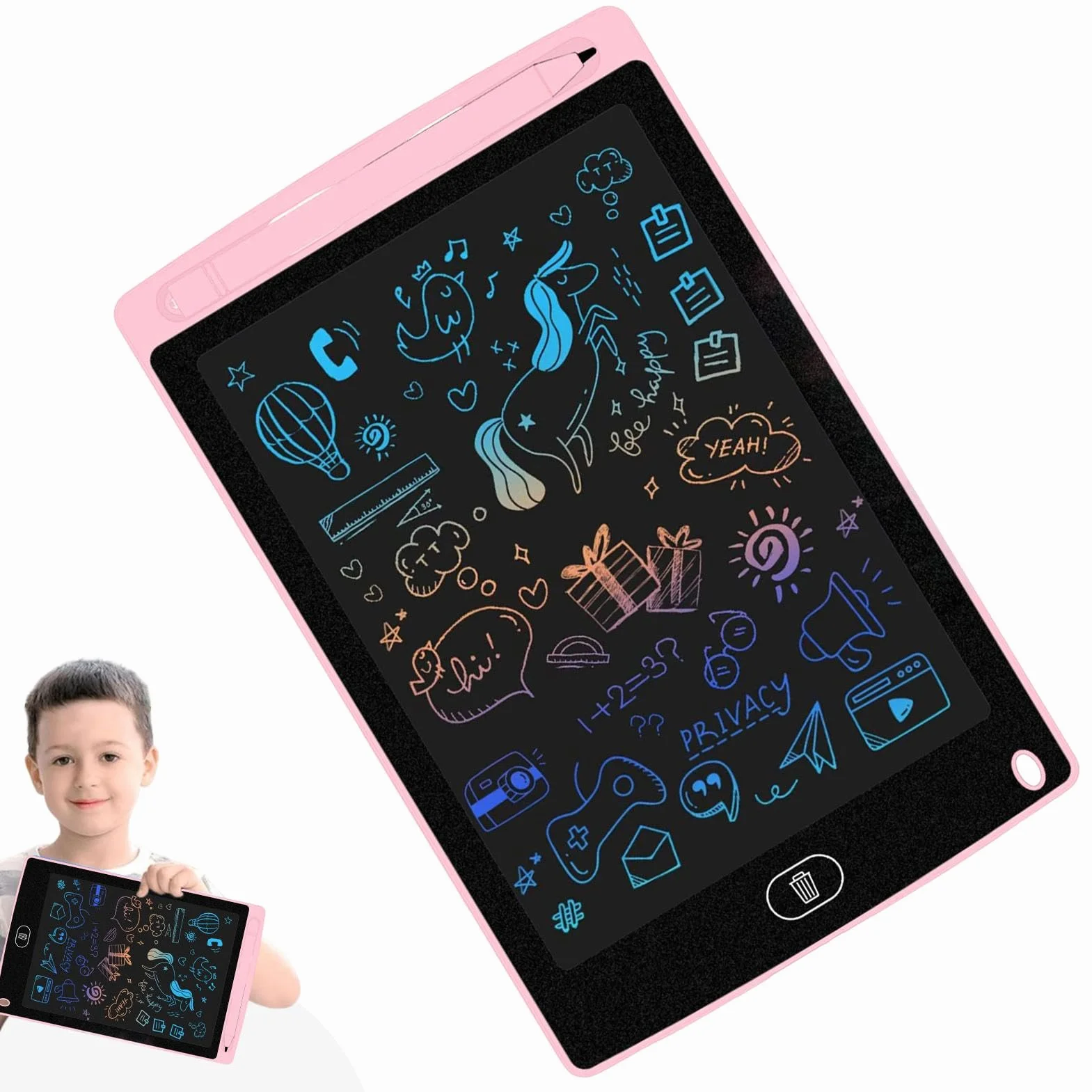Tavoletta grafica LCD 8,5 pollici per bambini | Tablet educativo da disegno colorato