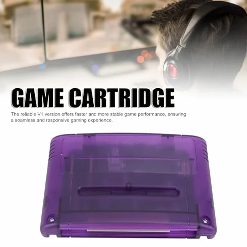 Cartuccia di Gioco SFC - 8GB - 3000 in 1 - Scheda di Gioco Multifunzionale con Backup Automatico (Viola)