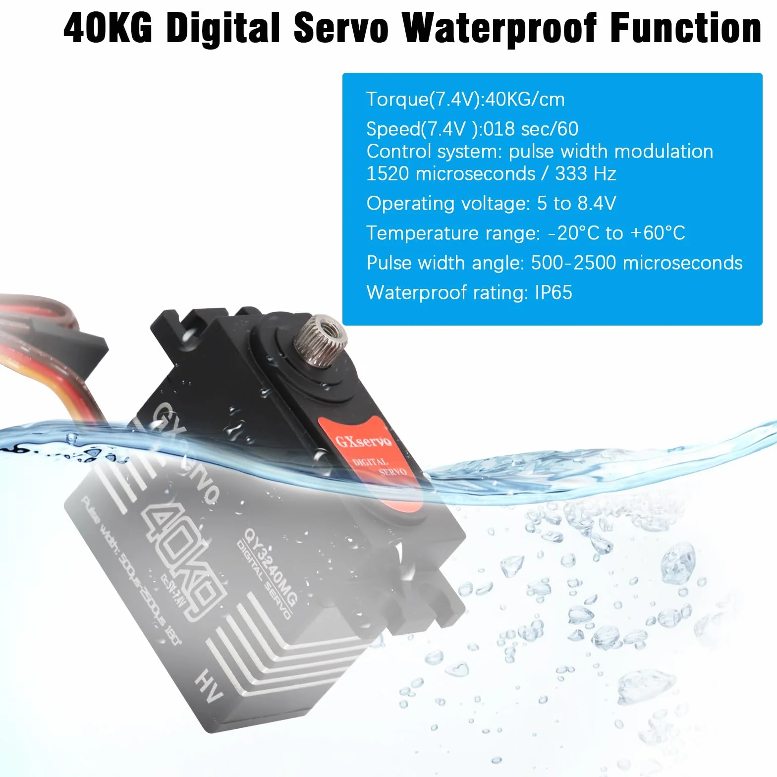 Digitale Servomotore Binghe 1 pezzi 40KG Servo Digitale Metal Servomotore 40KG Servo Motore con Ingranaggi in Metallo per Auto RC 1/10 1/8 Elicottero compatibile con Arduino