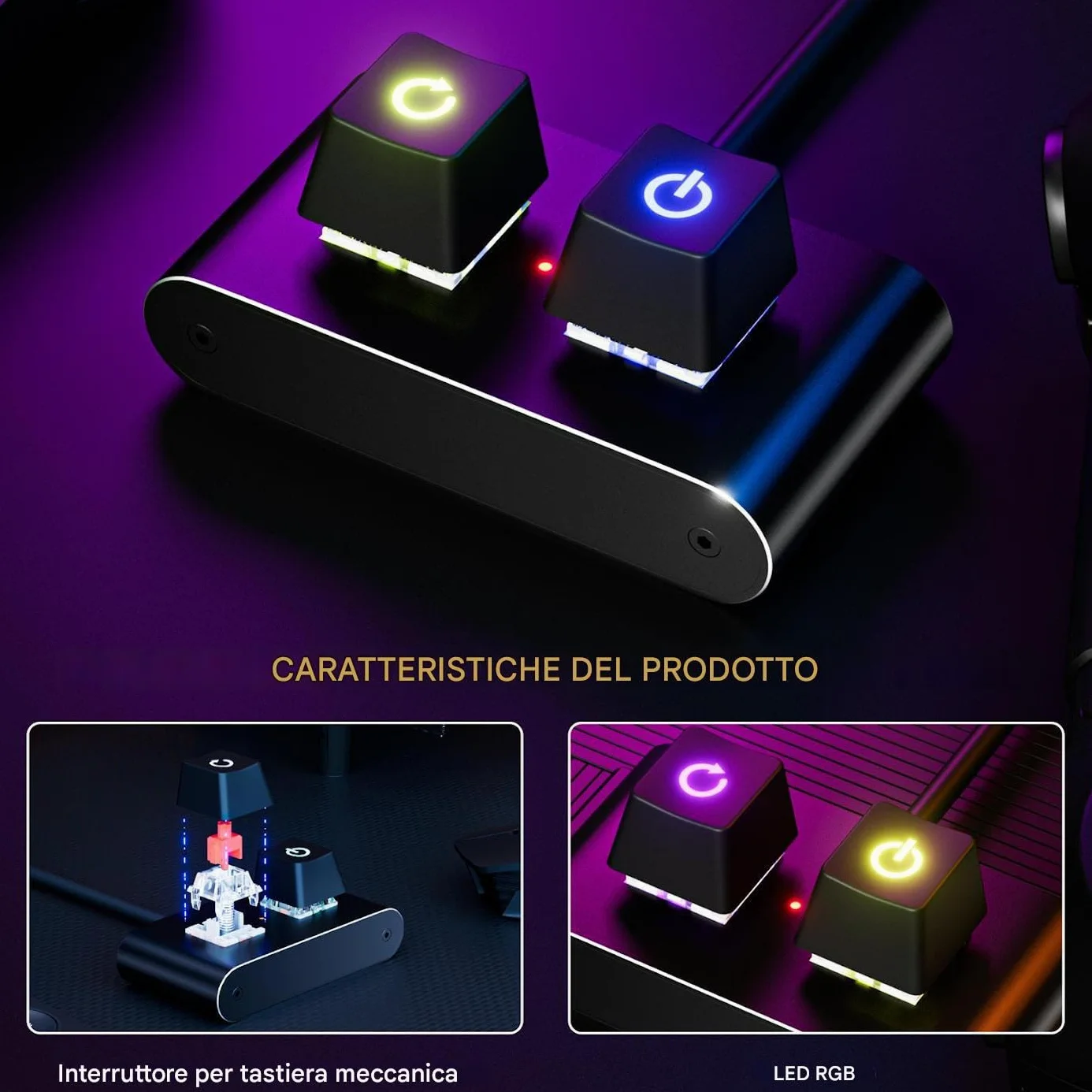 Pulsante di accensione PC esterno 6,1x3,1x2,8 cm per computer
