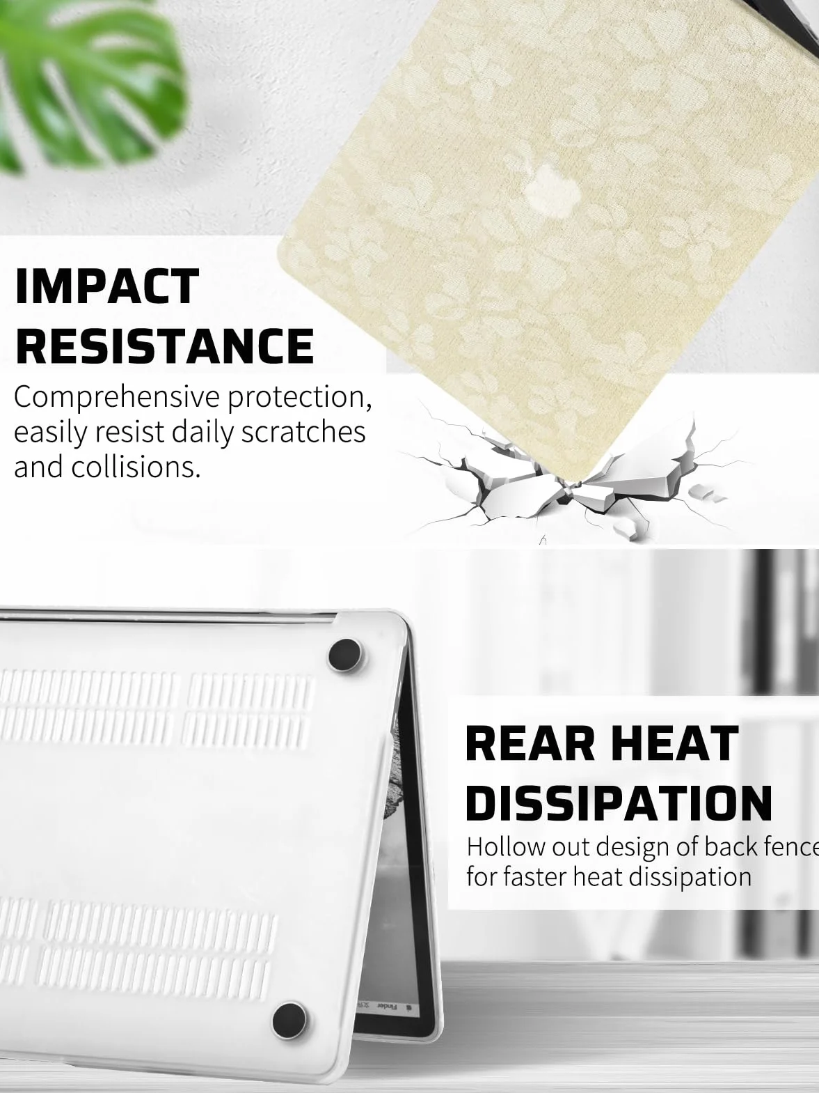 Custodia Compatibile con MacBook Air 13 Pollici 2022 2021 2020-2018 M1 A1932 A2179 M1 A2337 Touch ID Tessuto Cover Plastica Rigid Protettivo Case e Copritastiera (Beige)