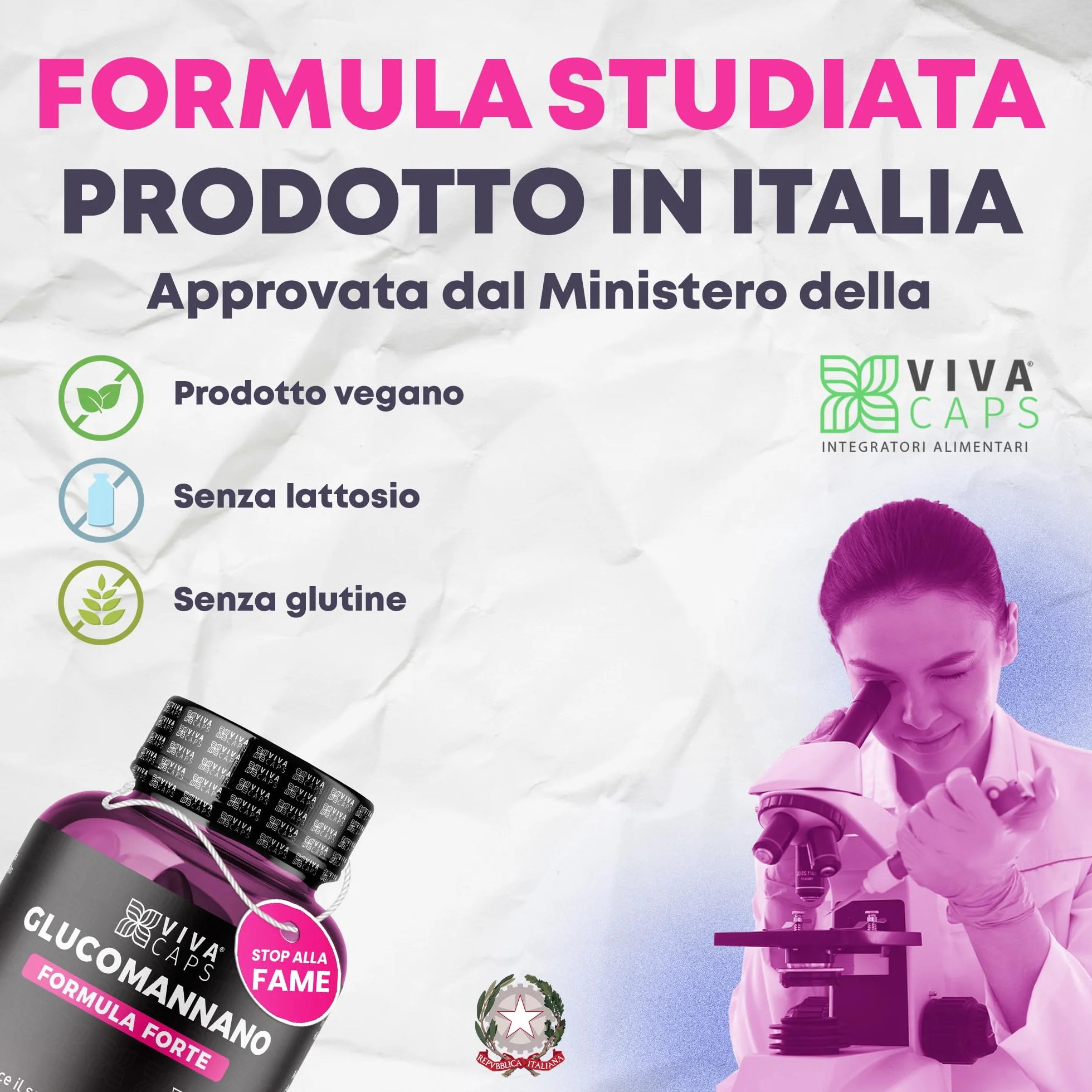 Glucomannano Forte Purificato 3000mg 120 Cps, Supporto Digestione Naturale, Made in Italy
