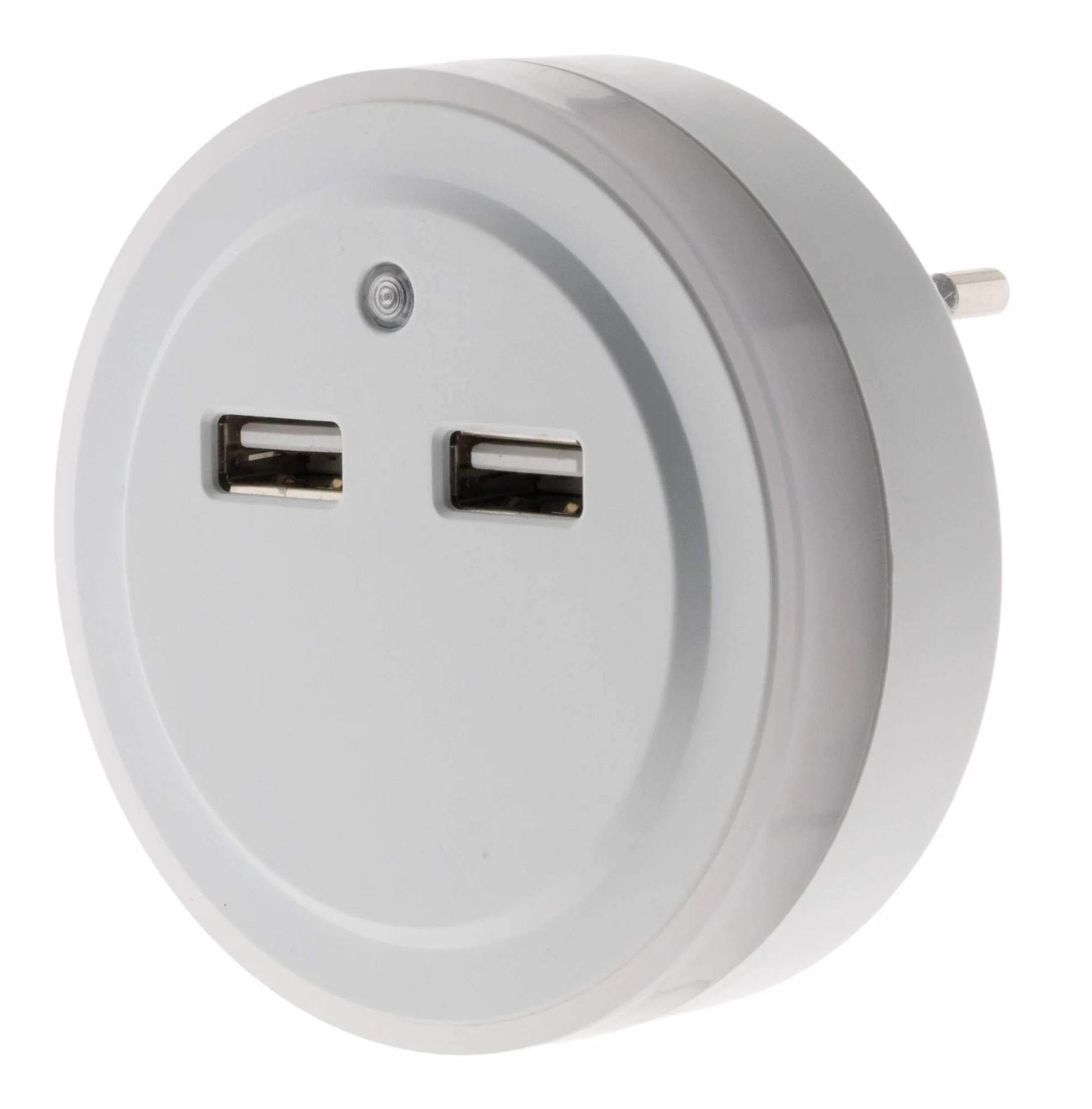 Otio - Lampada LED Automatica con 2 Porte USB - Ecologica e a Basso Consumo - Attivazione Auto/On/Off - Ideale per Dispositivi Multimediali - Bianca - 2 Porte USB