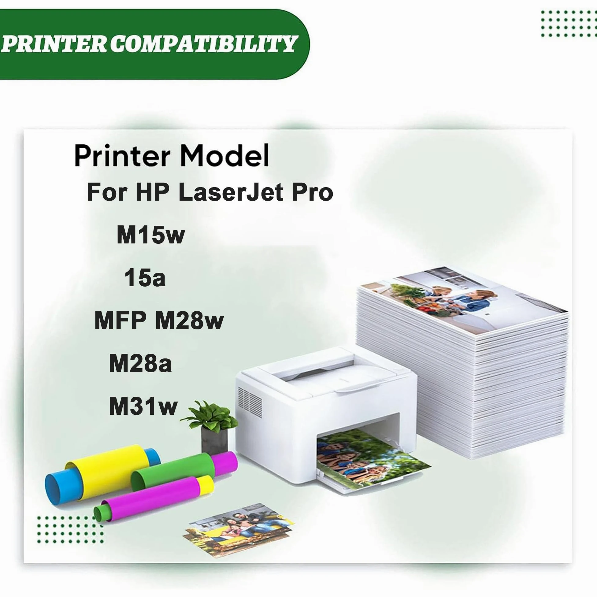 Cartuccia toner di ricambio compatibile M28-M31 ad alta capacità per stampanti per HP LaserJet Pro M15w 15a MFP M28w M28a M31w, con chip,Black-2pcs