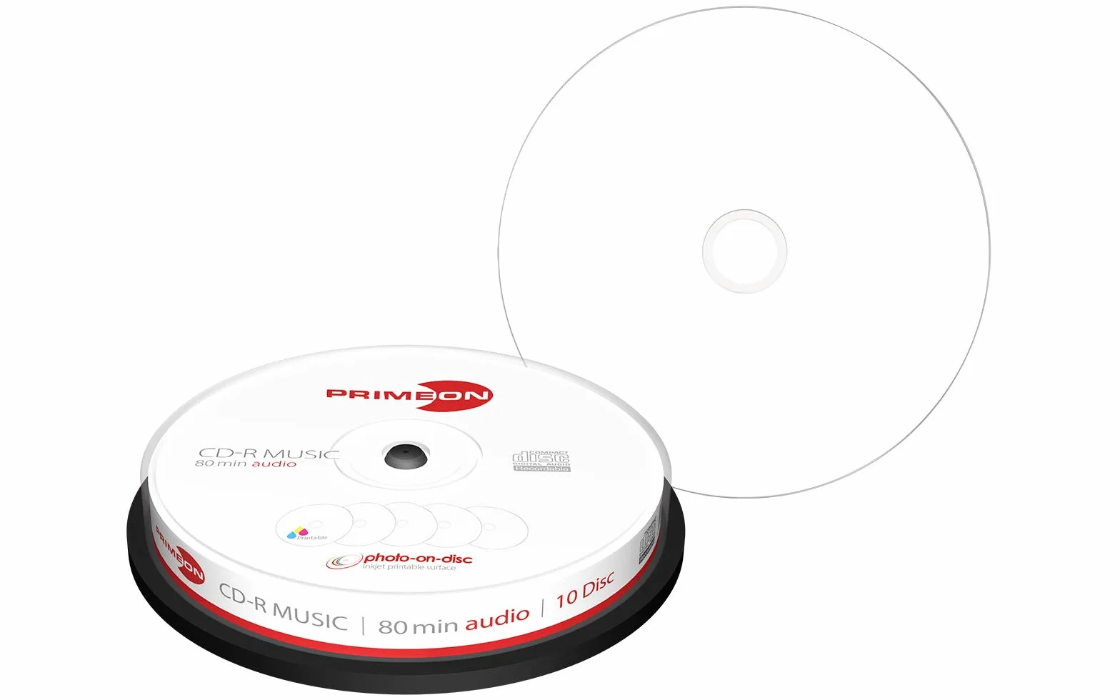 PRIMEON CD-R 80MIN Audio Bobina (10 DISCOS)