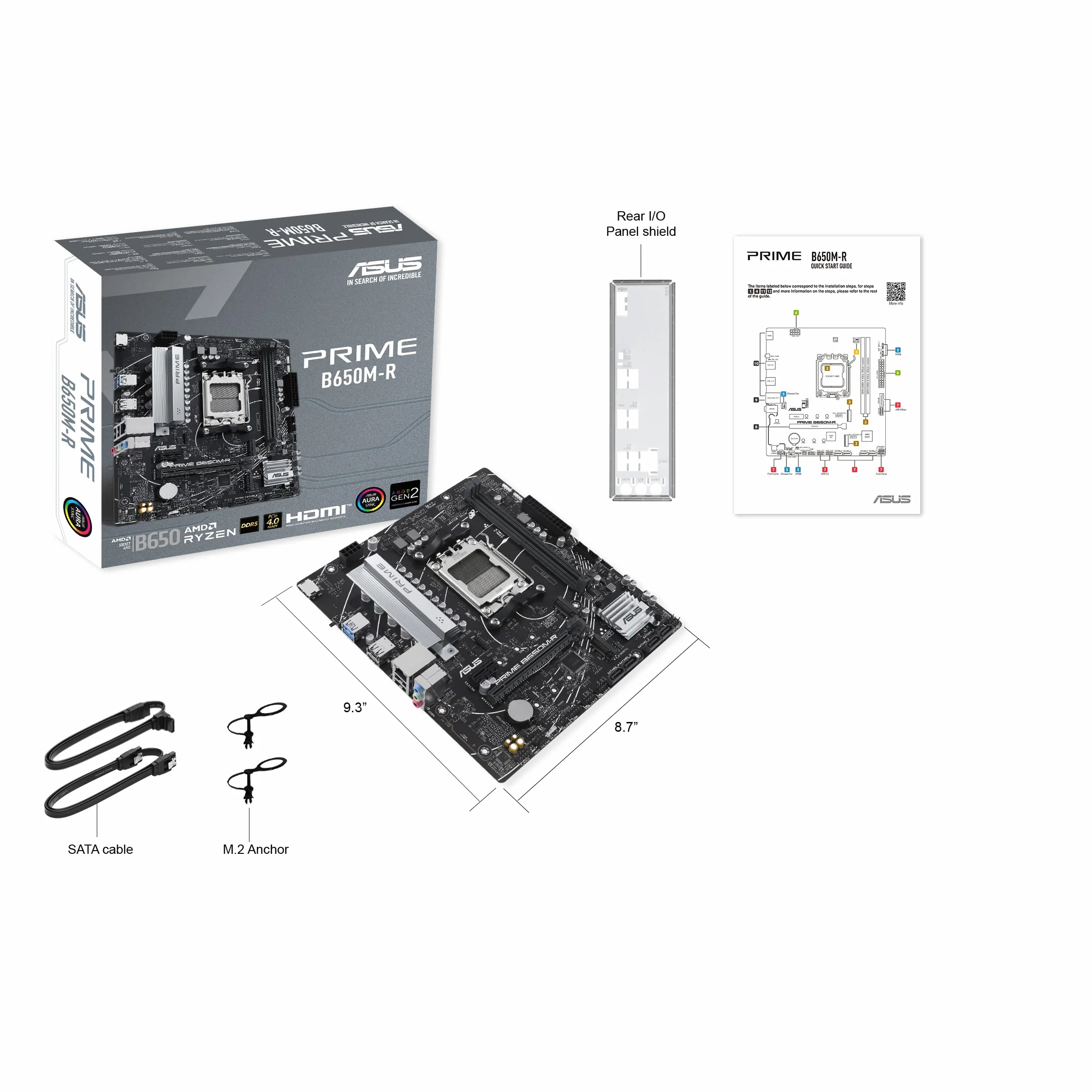 ASUS B650EM MAX GAMING WIFI, Scheda Madre AMD mATX, Slot DDR5, PCIe 5.0 Ready, Tre Slot M.2, Wi-Fi 6, Ethernet Realtek 1Gb, DisplayPort, HDMI, Porte USB-A e USB-C da 10Gbps, BIOS FlashBack, Aura Sync
