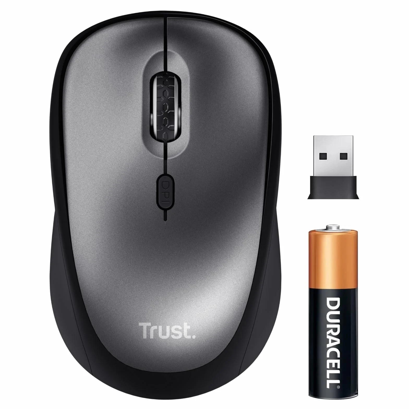 Trust Mouse Wireless Silenzioso 800-1600 DPI Microricevitore USB Compatto per PC Laptop Mac