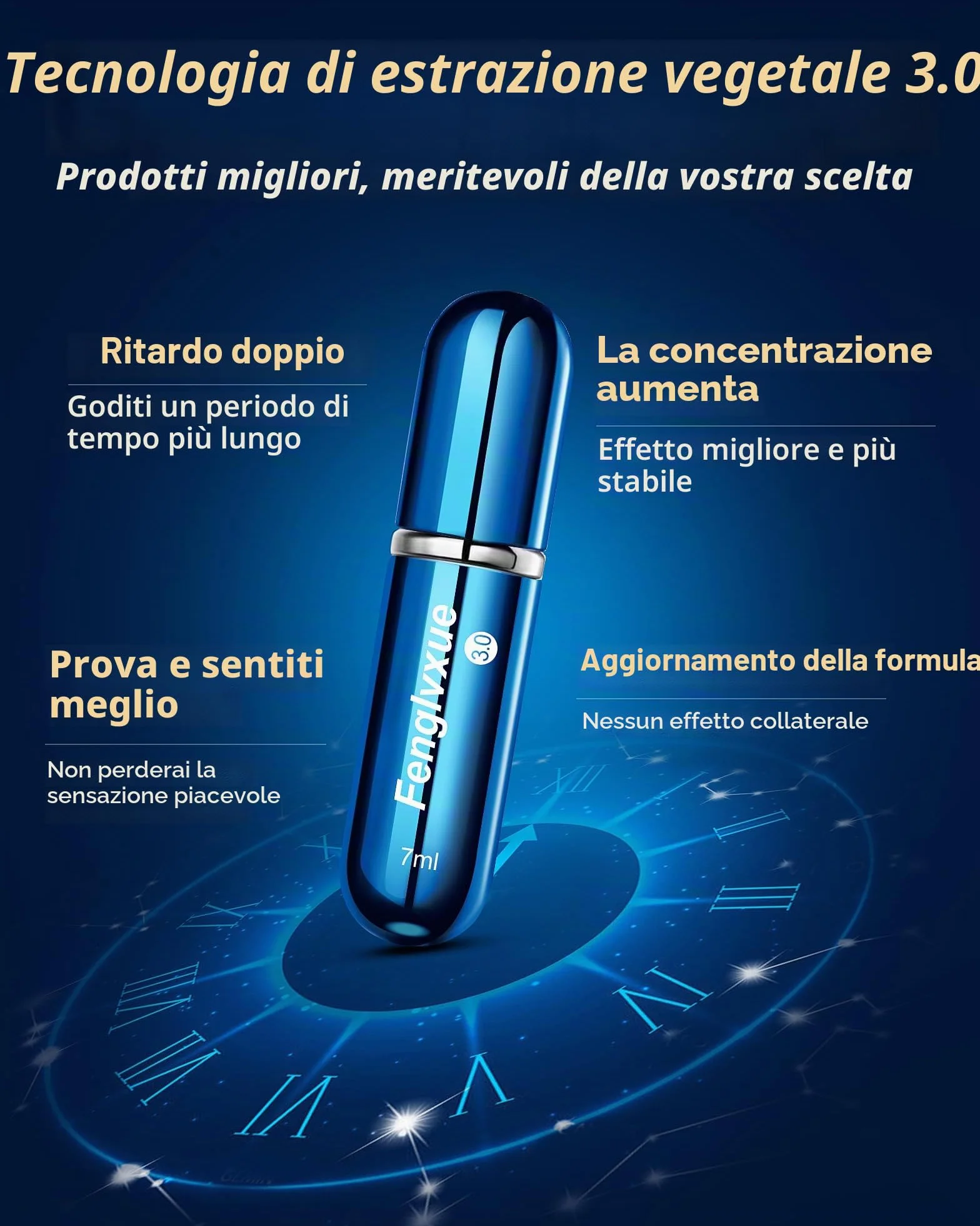 Spray Ritardante per Uomini, Delay Spray, Tecnologia 3.0, 0.24 Fl Oz (7 ML)