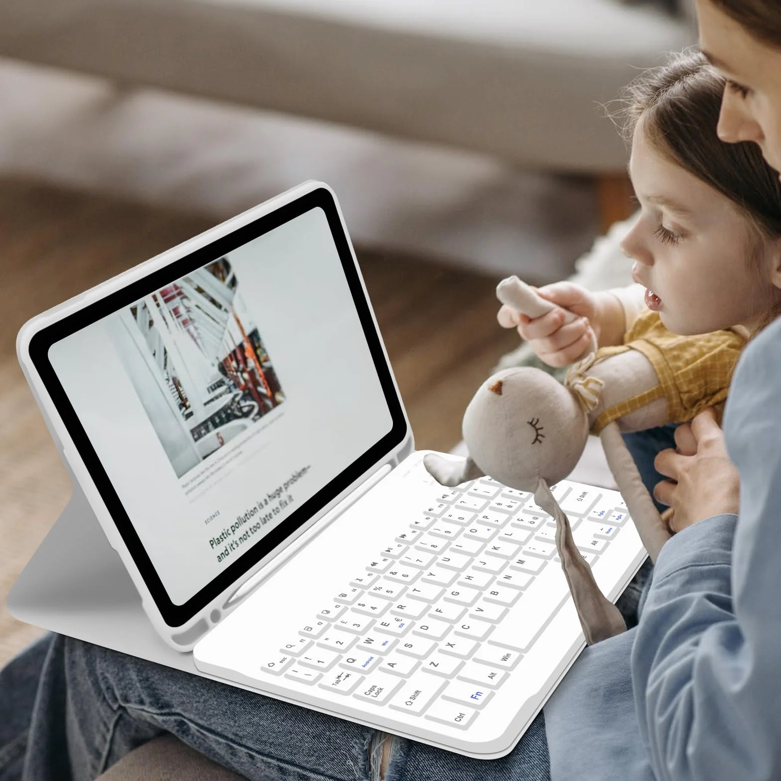 Cover IPad A16 11/10 Generazione con Tastiera (11/10.9 Pollici, 2025/2022) - Italiano QWERTY Magnetico Rimovibile Bluetooth Tastiera, Custodia con Supporto Pencil per Ipad 11/10 Gen, Grigio
