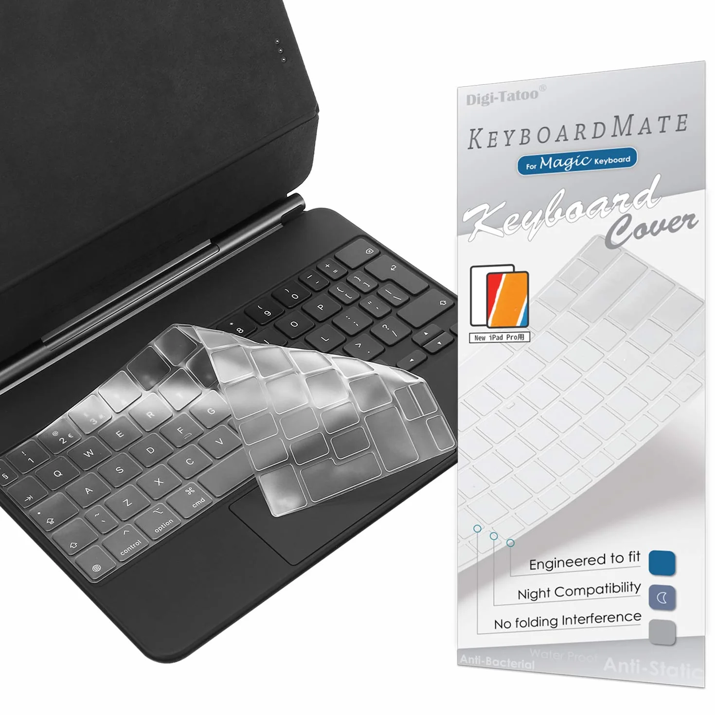 Protezione tastiera ultrasottile compatibile con Magic Keyboard per iPad Air 11" (M2)/Magic Keyboard per iPad Pro 11" (1ª, 2ª, 3ª e 4ª), vecchio iPad Air 11" (4ª e 5ª), Italiano/Europeo