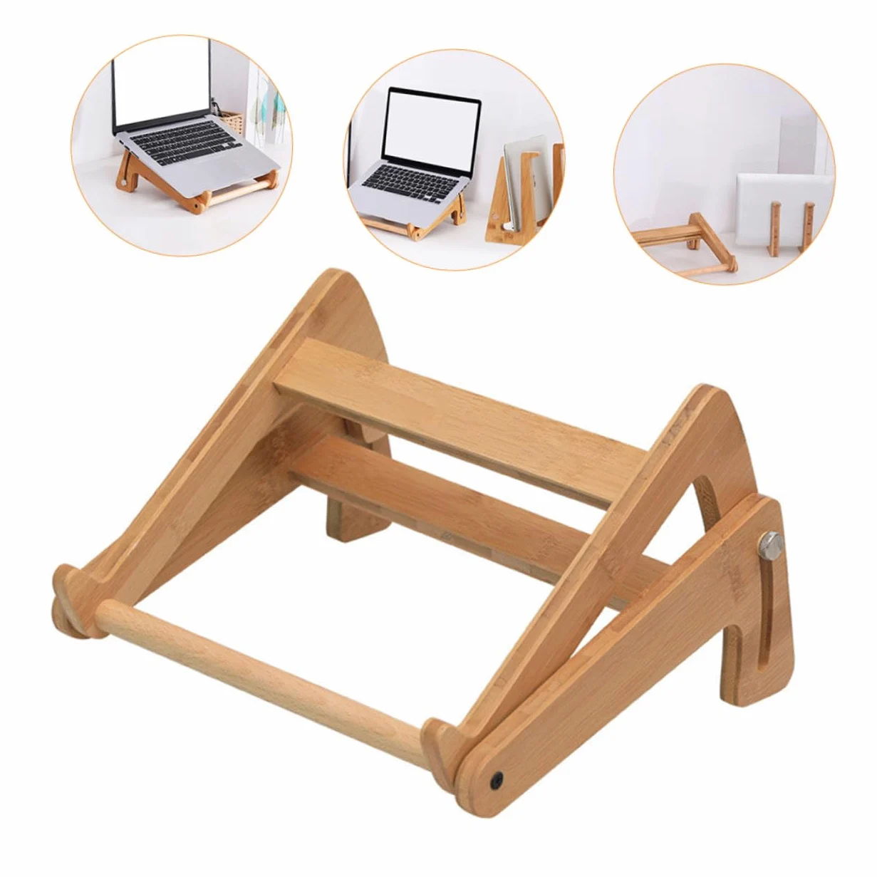 BESPORTBLE Supporto Regolabile per Laptop in Legno 13-156 Pollici Supporto Pieghevole Portatile per Laptop Accessorio Multifunzionale per Computer e Tablet Protezione Ergonomica della